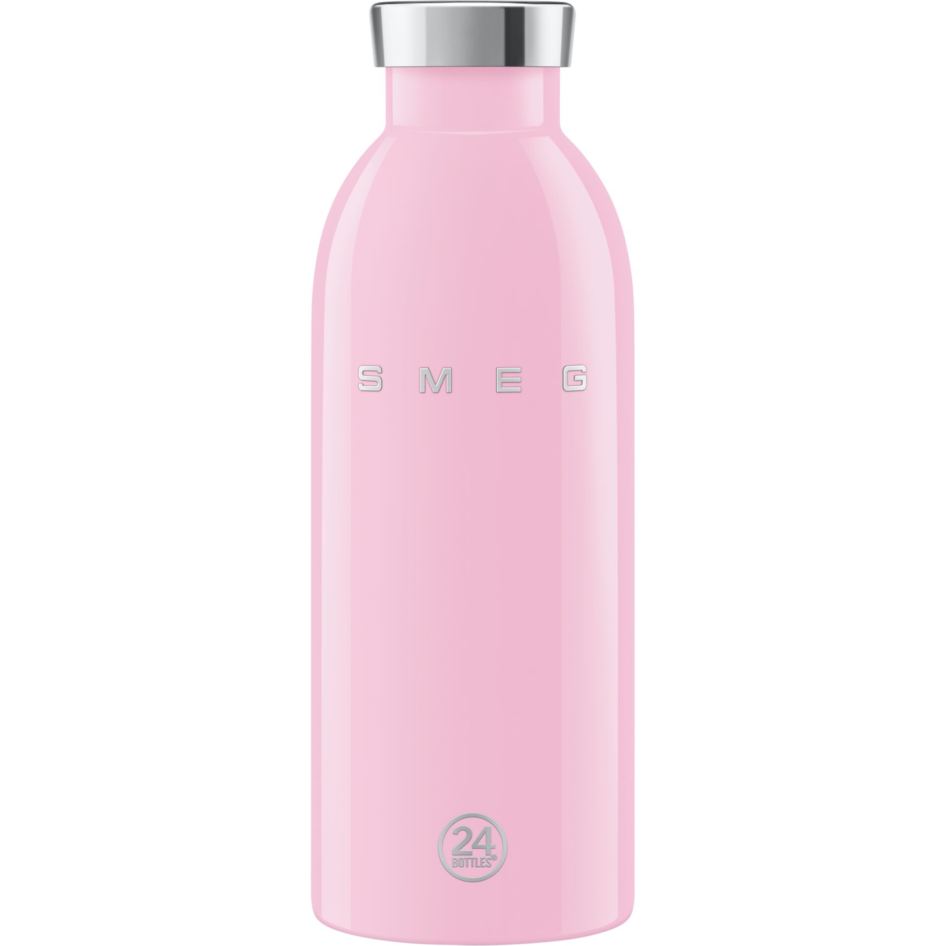 Flasche, Wasserflasche, Pink, Edelstahldeckel, 24 Flaschen Logo