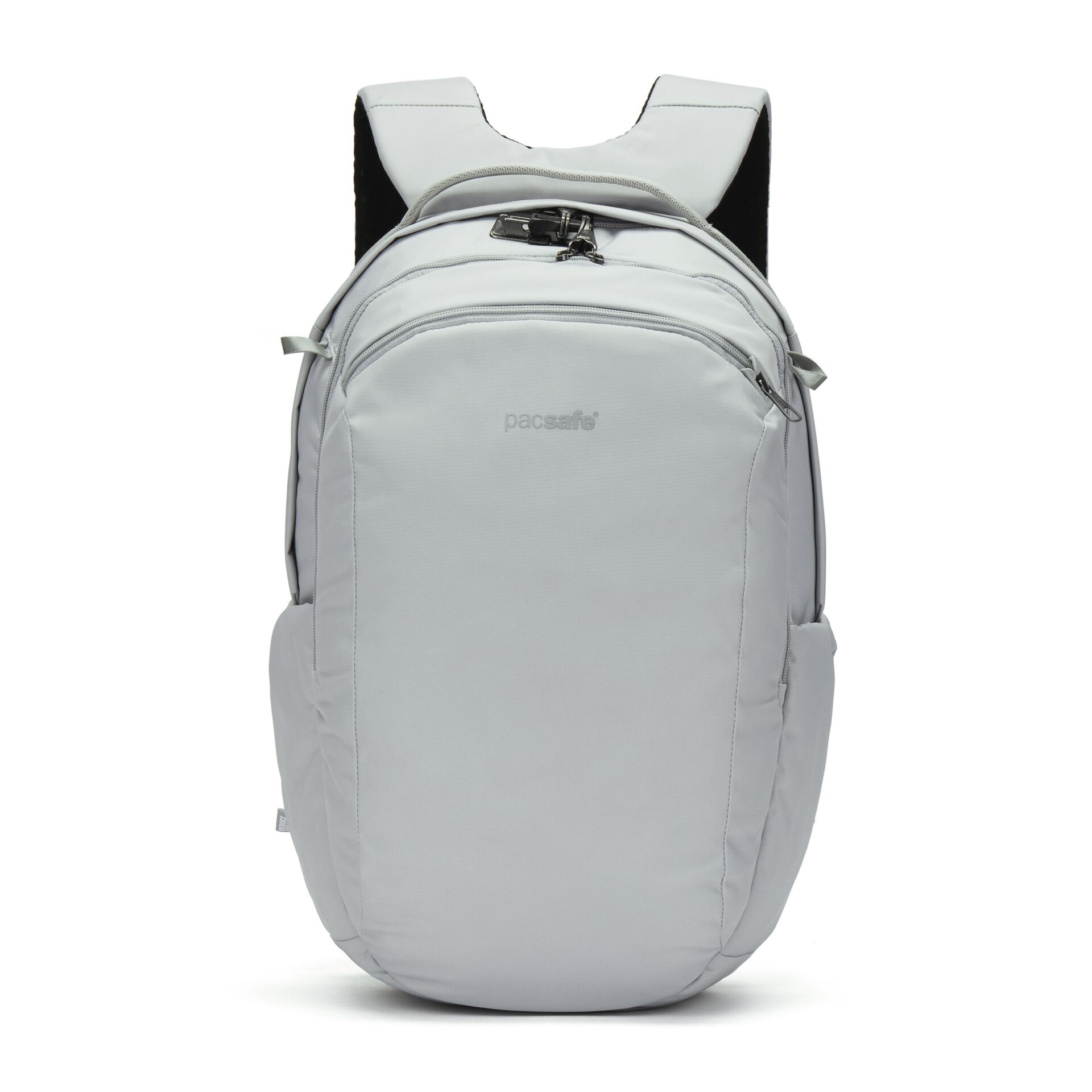 Rucksack, gepaddert, Grau, Reißverschluss, Pacsafe