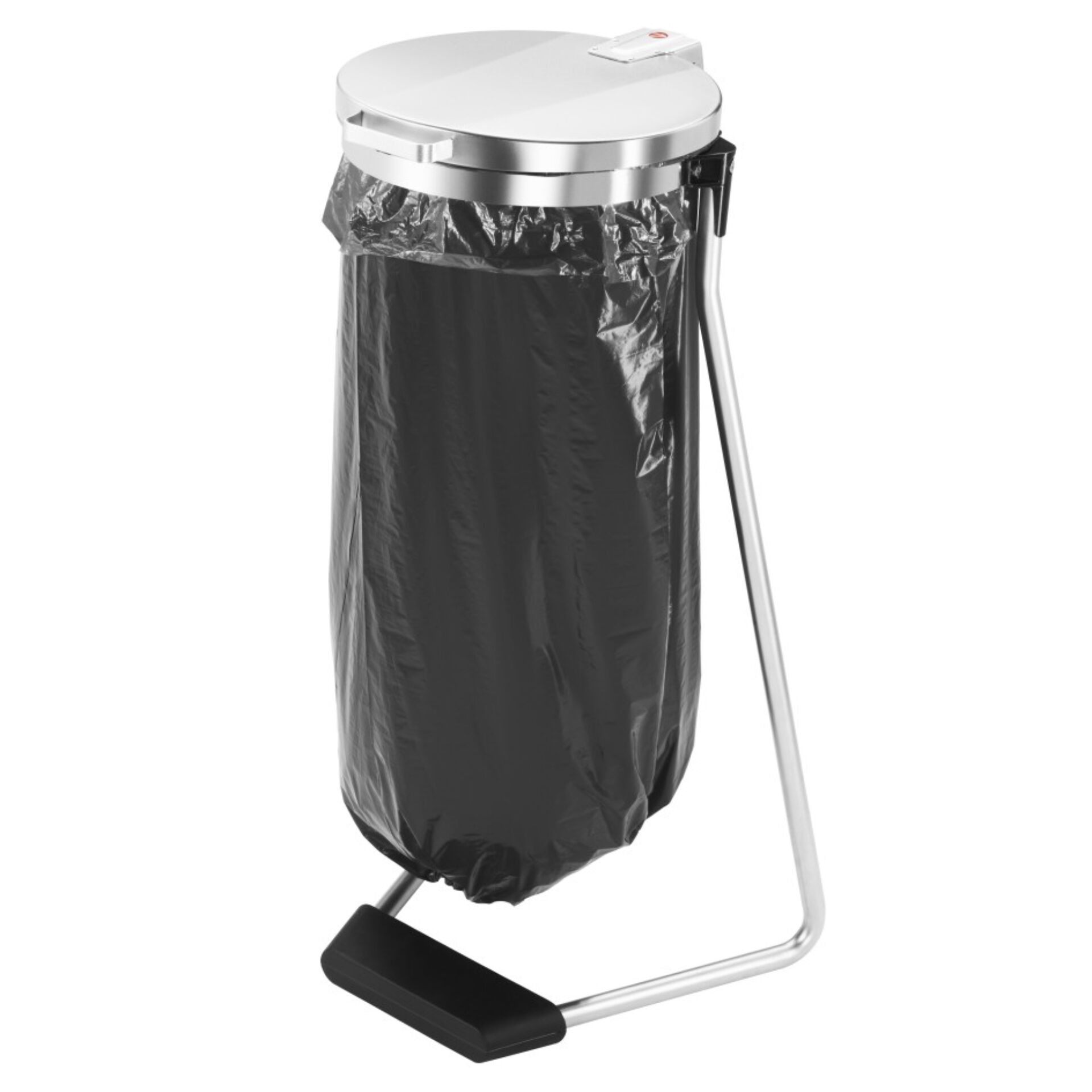 Mülleimer, Abfallbehälter, Fußpedal, Stahl-Ständer, Plastikbeutel