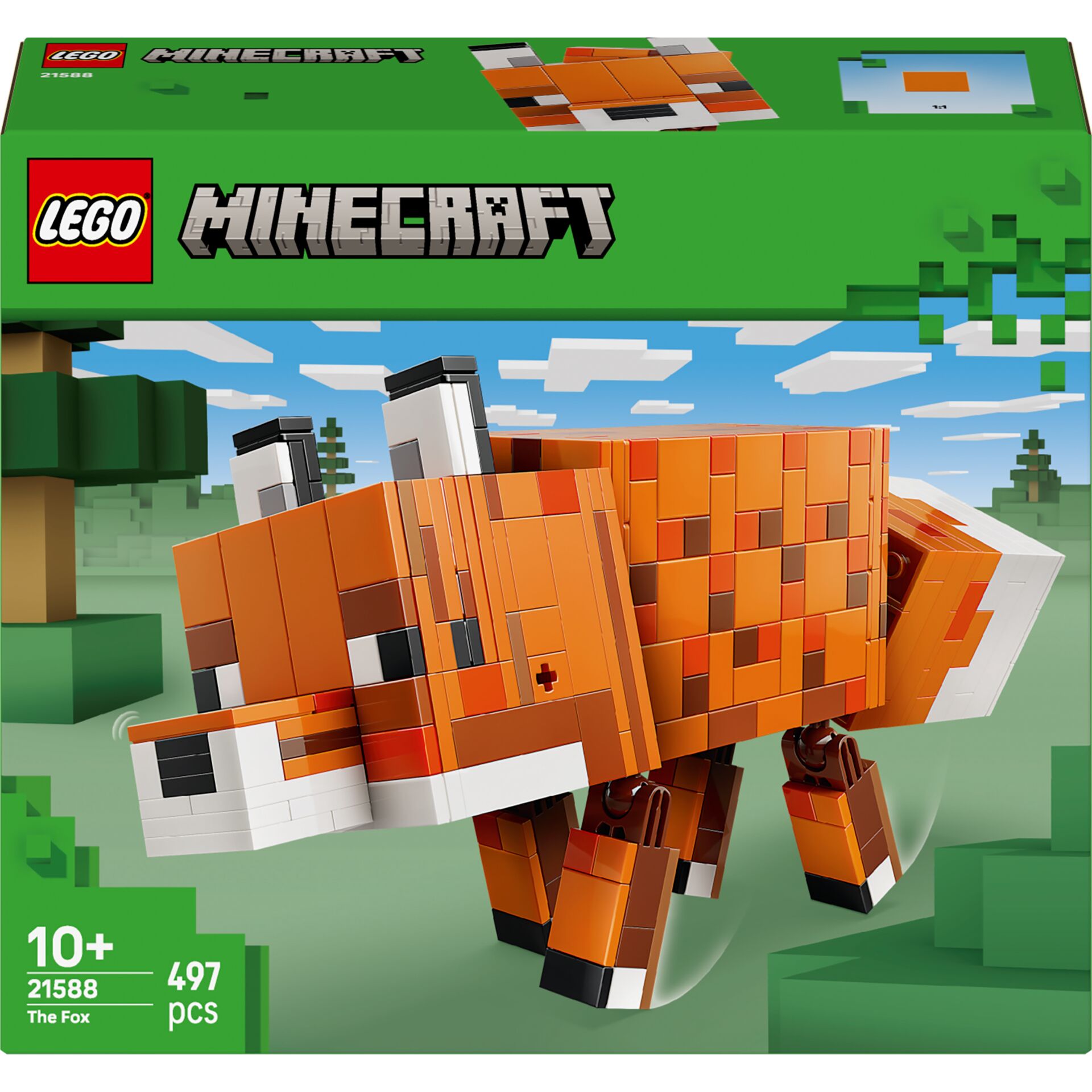 Lego Minecraft, Fuchs Figur, Orangefarbener Fuchs, Kunststoffbausteine, 497 Teile