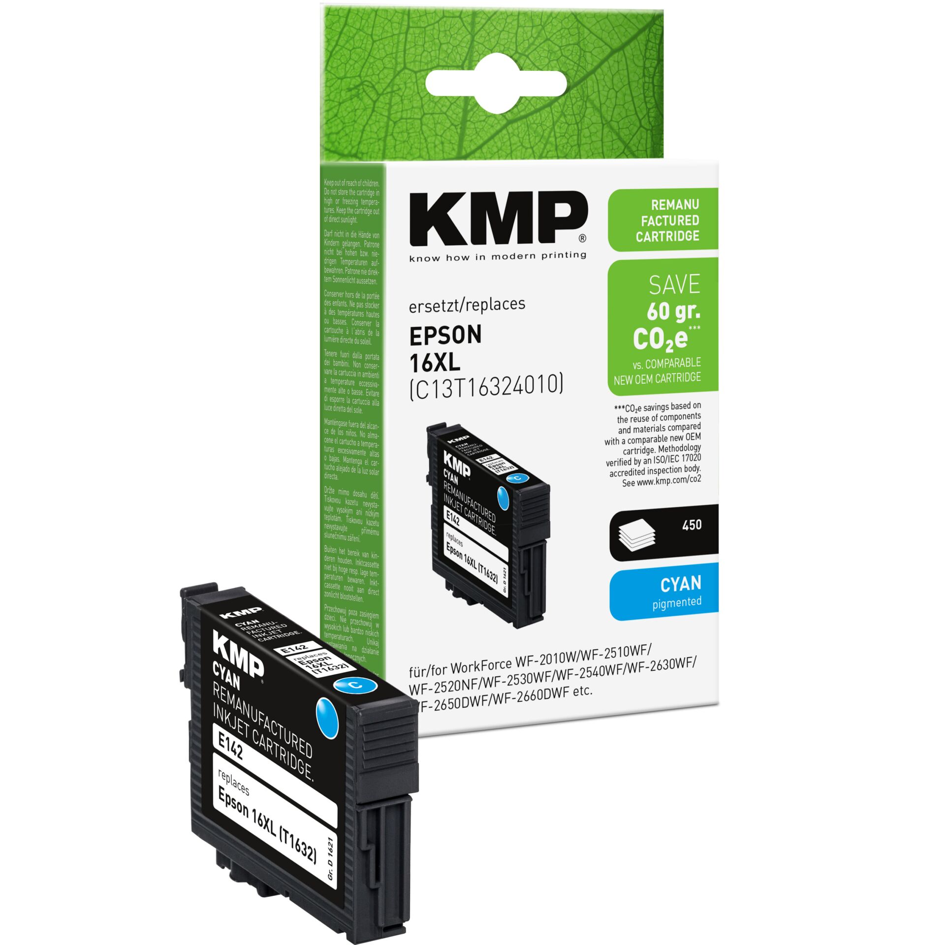 Adapter, Elektronik, Computer-Ausrüstung, Computerausrüstung, QR-Code, Tintenpatrone, Epson Ersatz, Cyan, 16XL, KMP kompatibel