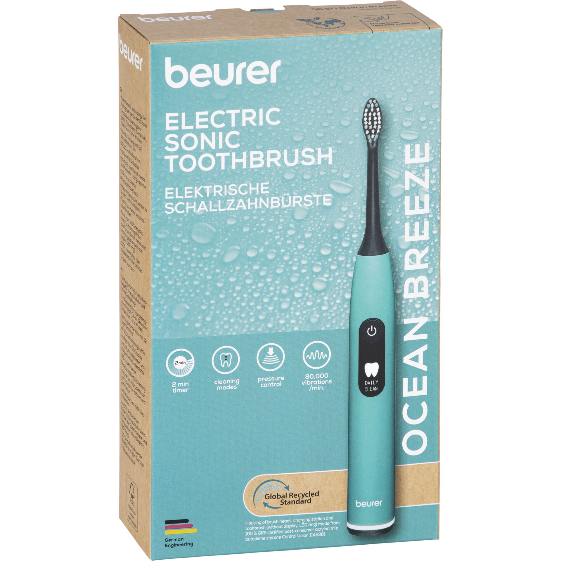 Elektrische Zahnbürste, Zahnbürste, Schallzahnbürste, Teal, Wasserfest