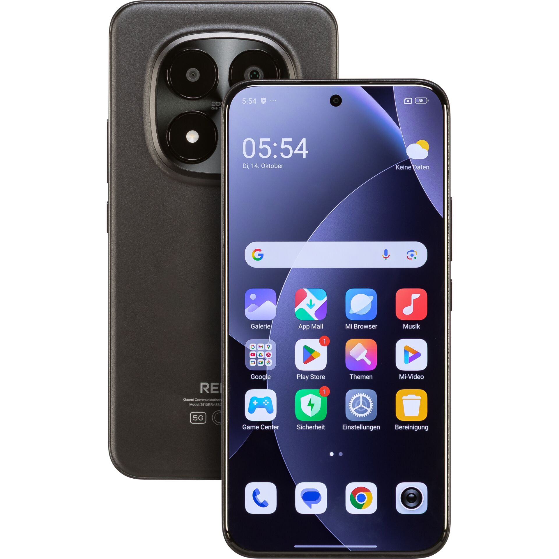 smartphone, Quad-Kamera, schwarz, Displayglas, 5G