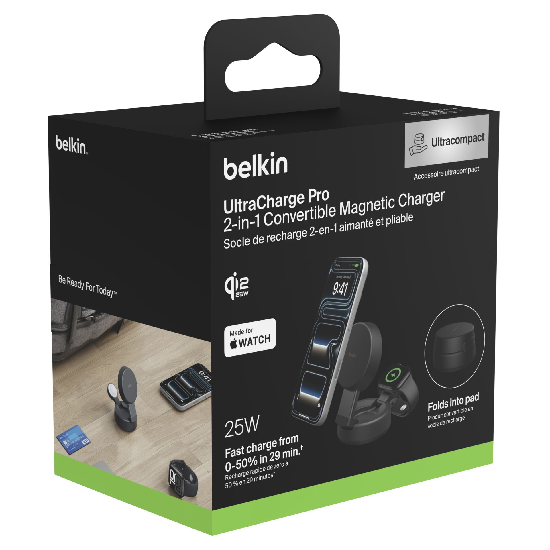 Verpackung, Magnetischer Lader, 2-in-1, Uhr-Ladestation, Ultrakompakt