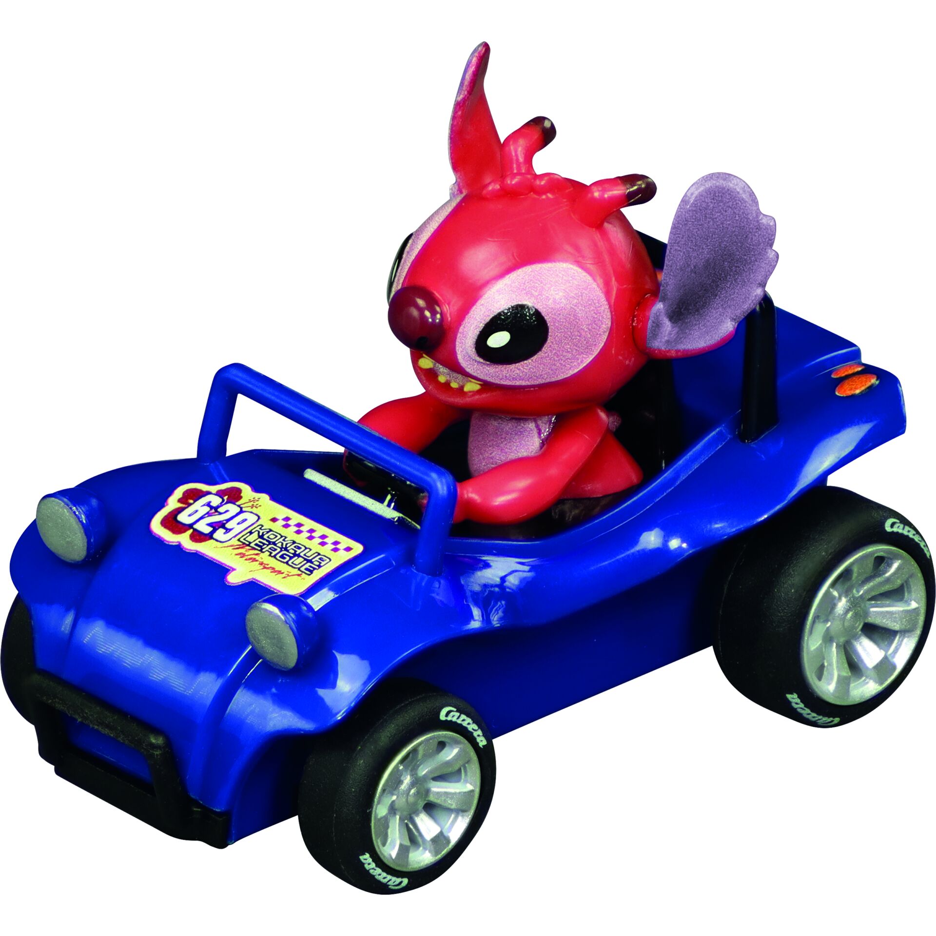 Spielzeugauto, Gummifigur, pinkes Tier, Rennwagen, Miniatur