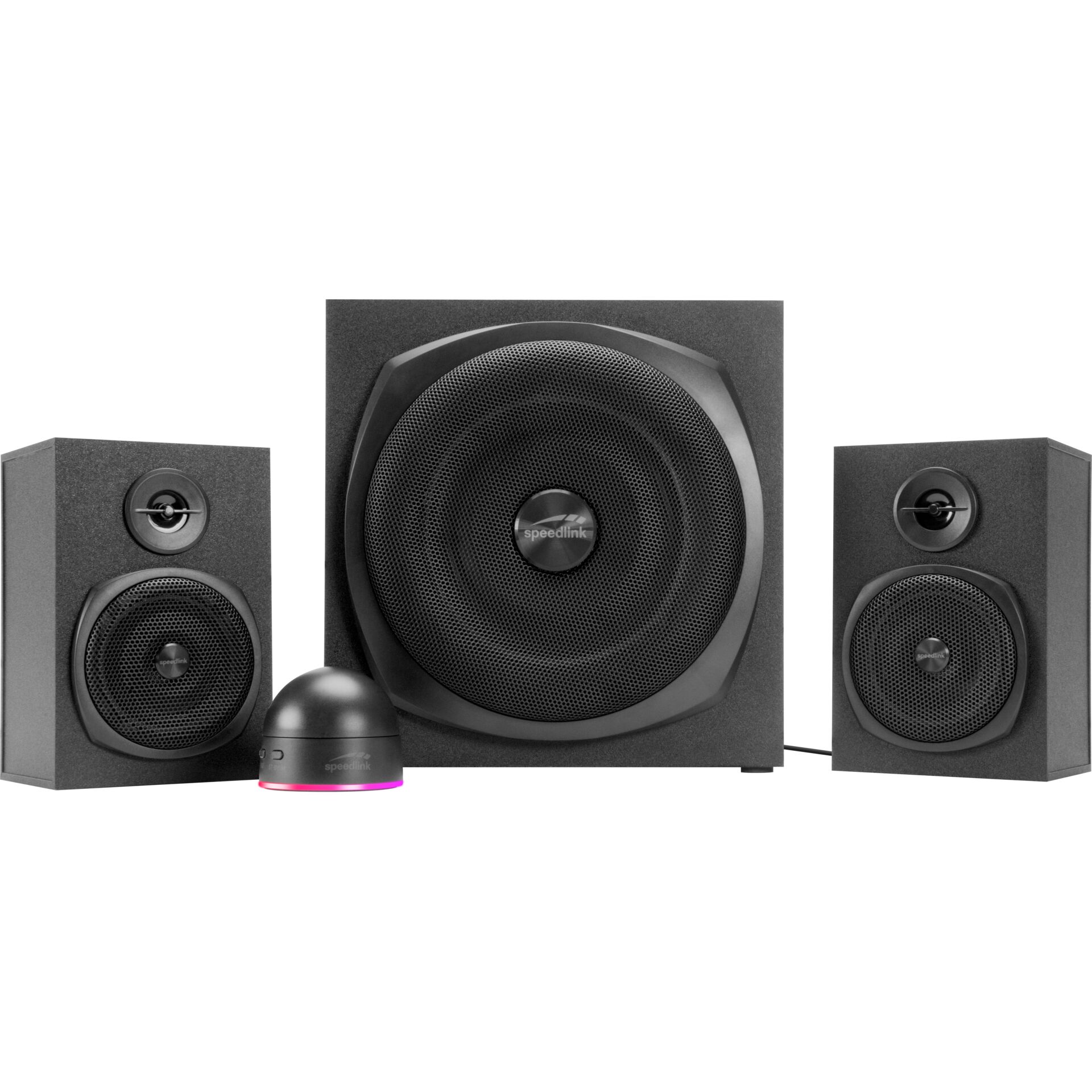 computer-lautsprecher, 3-teiliges-set, subwoofer, satellitenlautspecher, schwarz