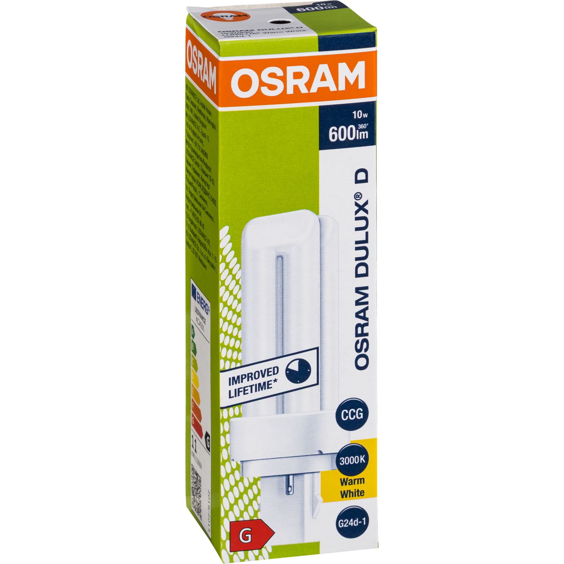 Glühlampe, Dulux D, OSRAM, Warmweiß, 600 lm