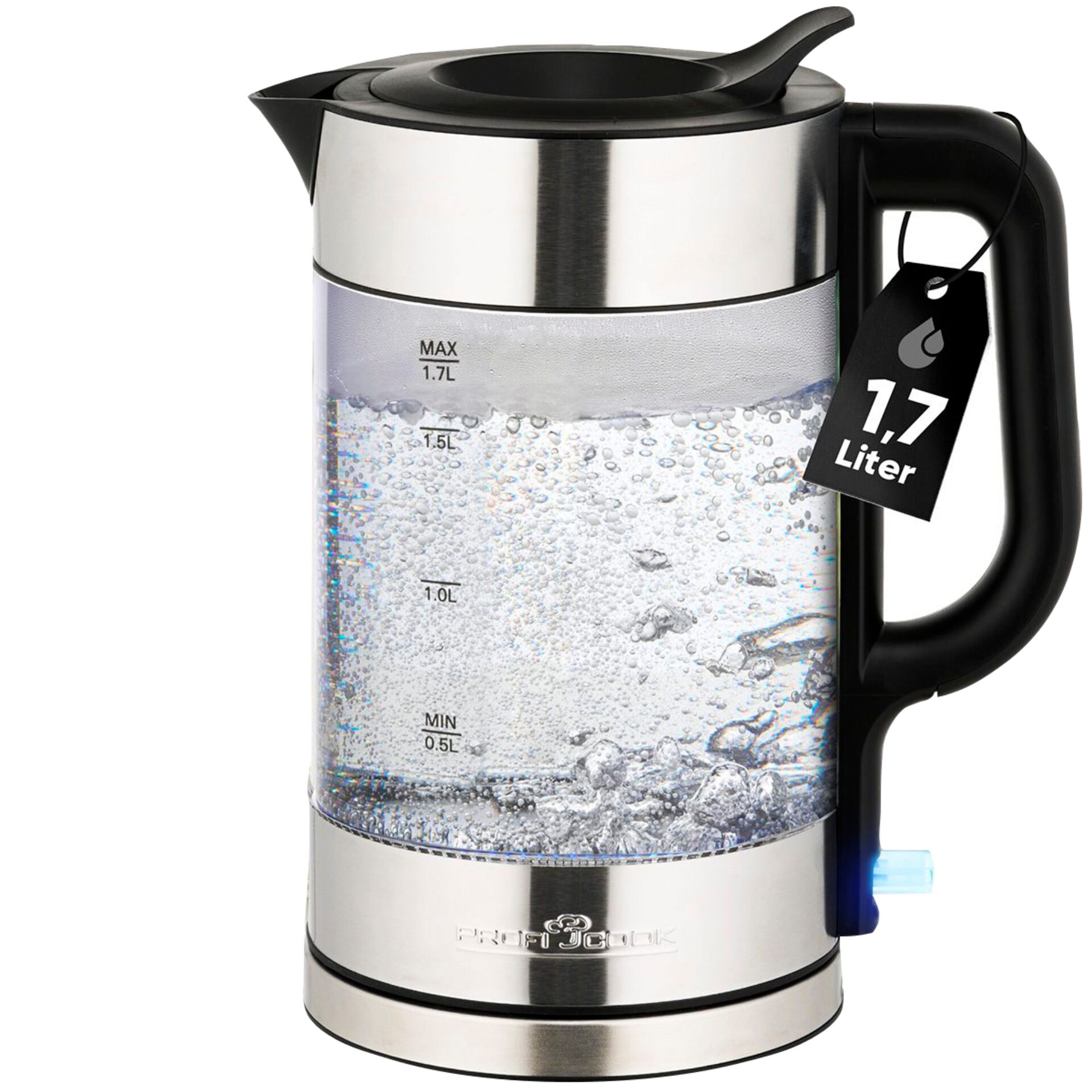 elektrische Kanne, Edelstahl, 1,7 Liter, Wasserkocher, Ausgießkanne