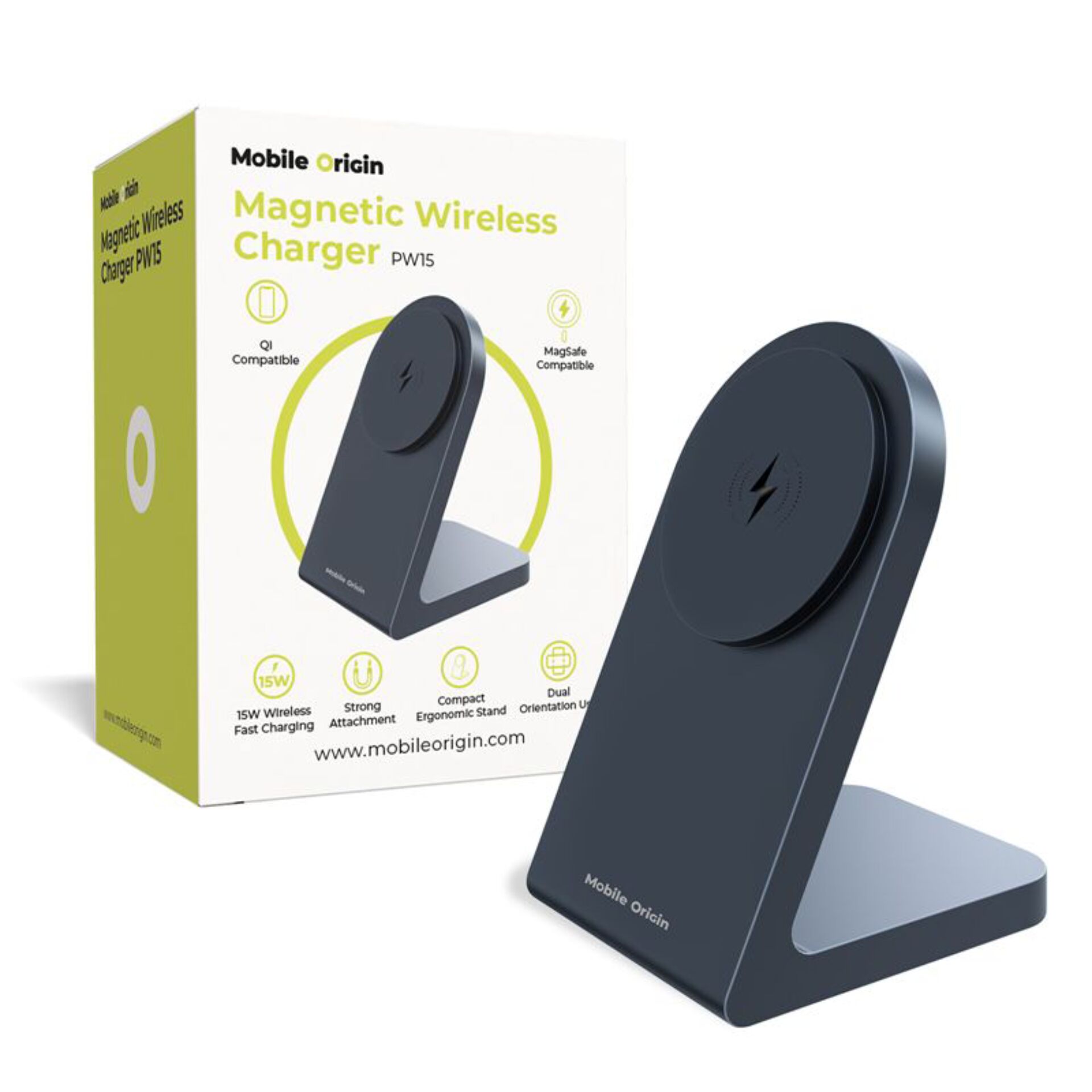 Magnetischer Ladegerät, Kabelloses Ladegerät, Telefonhalter, Qi-kompatibel, Schnelles Laden