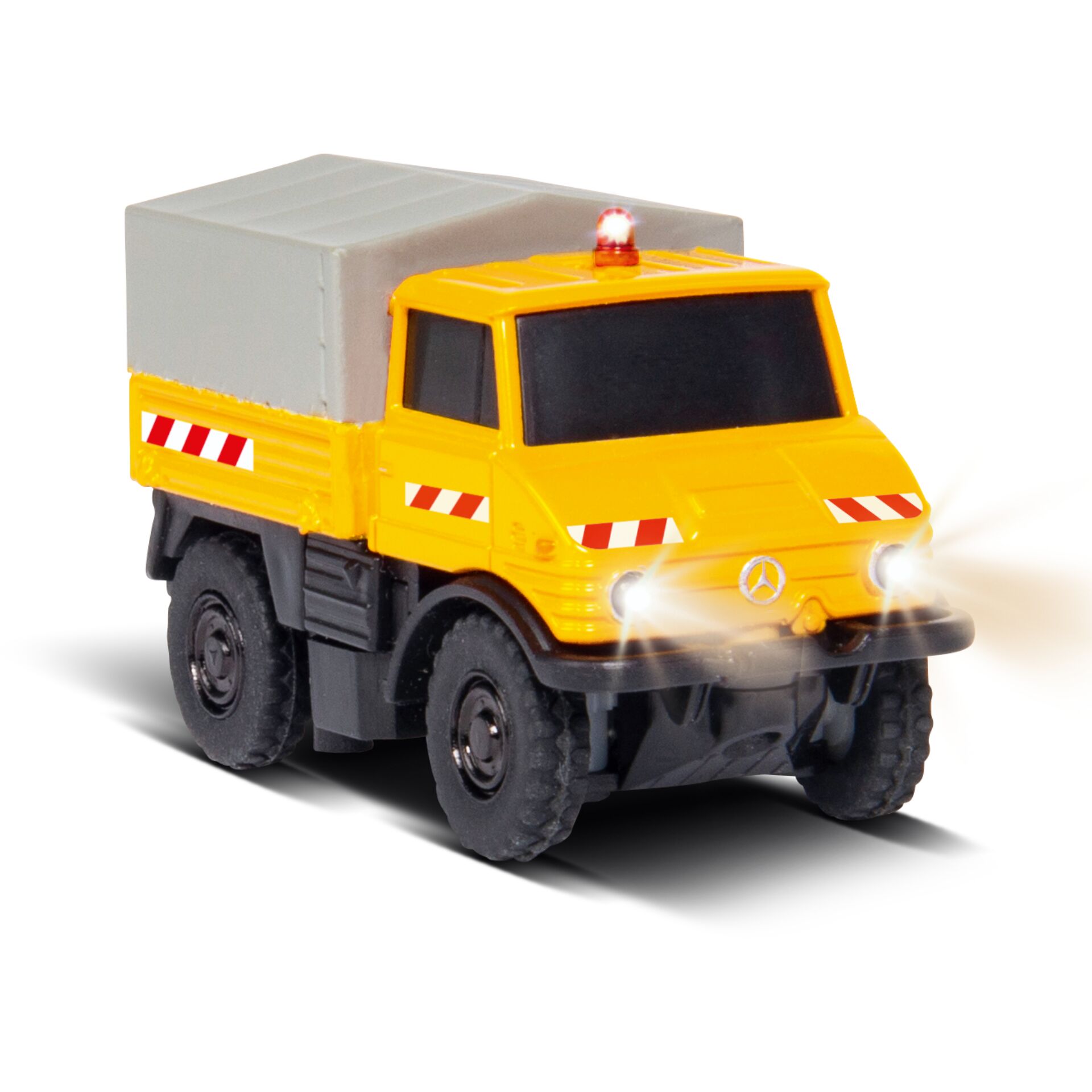 Spielzeug, Lastwagen, gelb, mit_lämpchen, modellauto