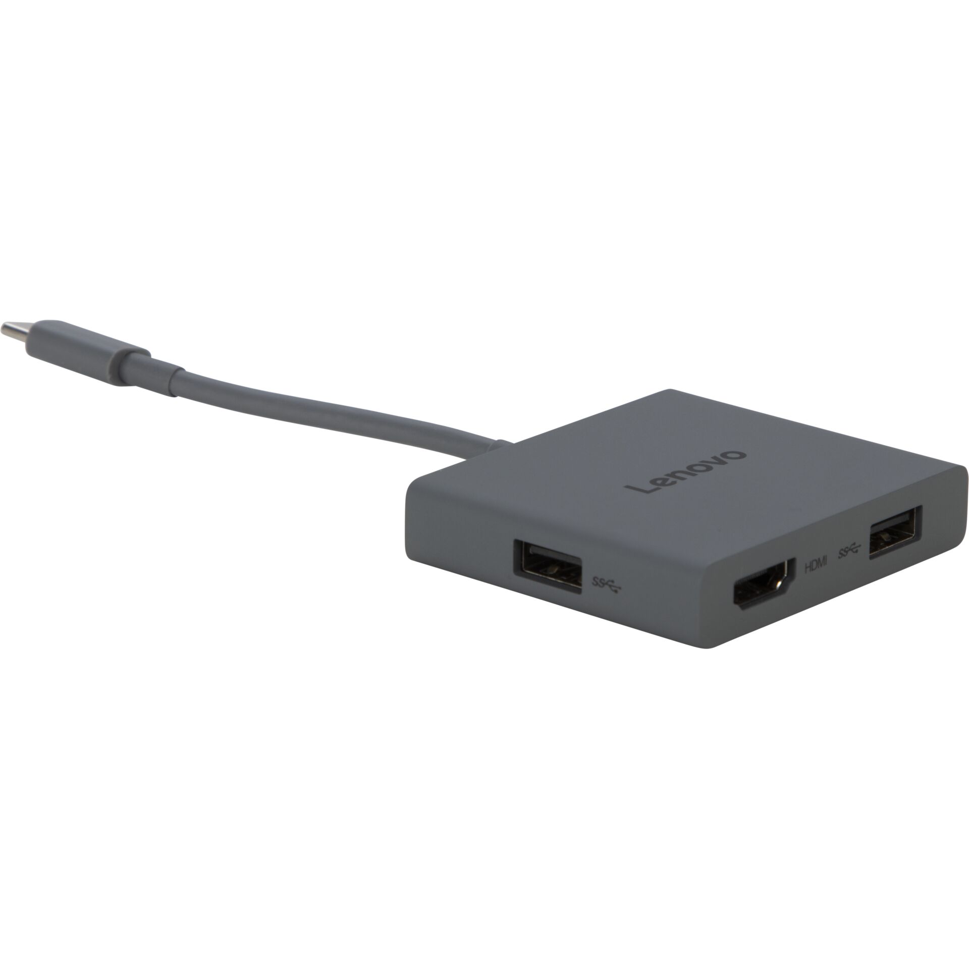 USB-Hub, Lenovo-Hub, HDMI, USB-A, Grau