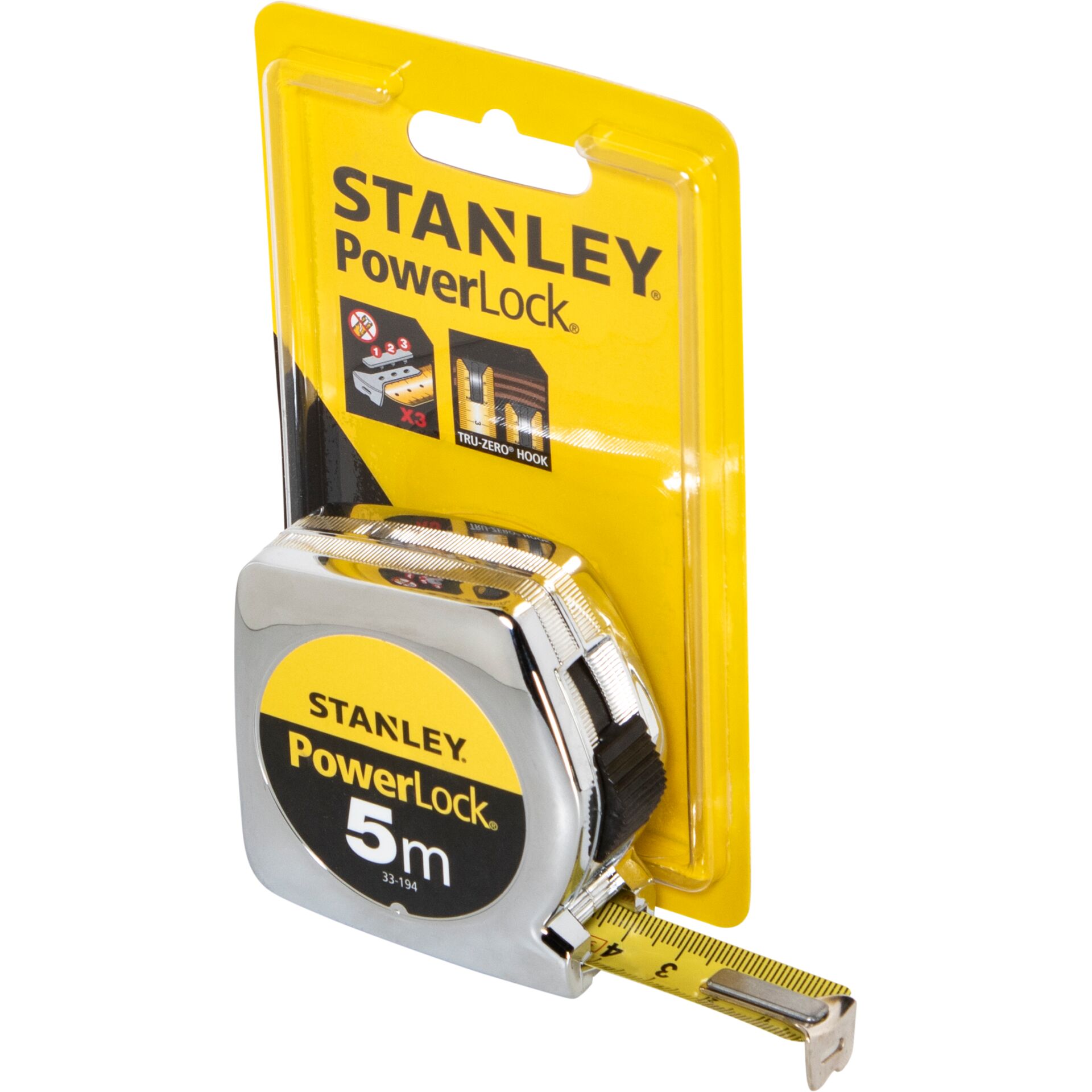Maßband, PowerLock, 5m, Stanley, Metallgehäuse, Maßband, Messband, Stahlgehäuse, 5 m, STANLEY PowerLock