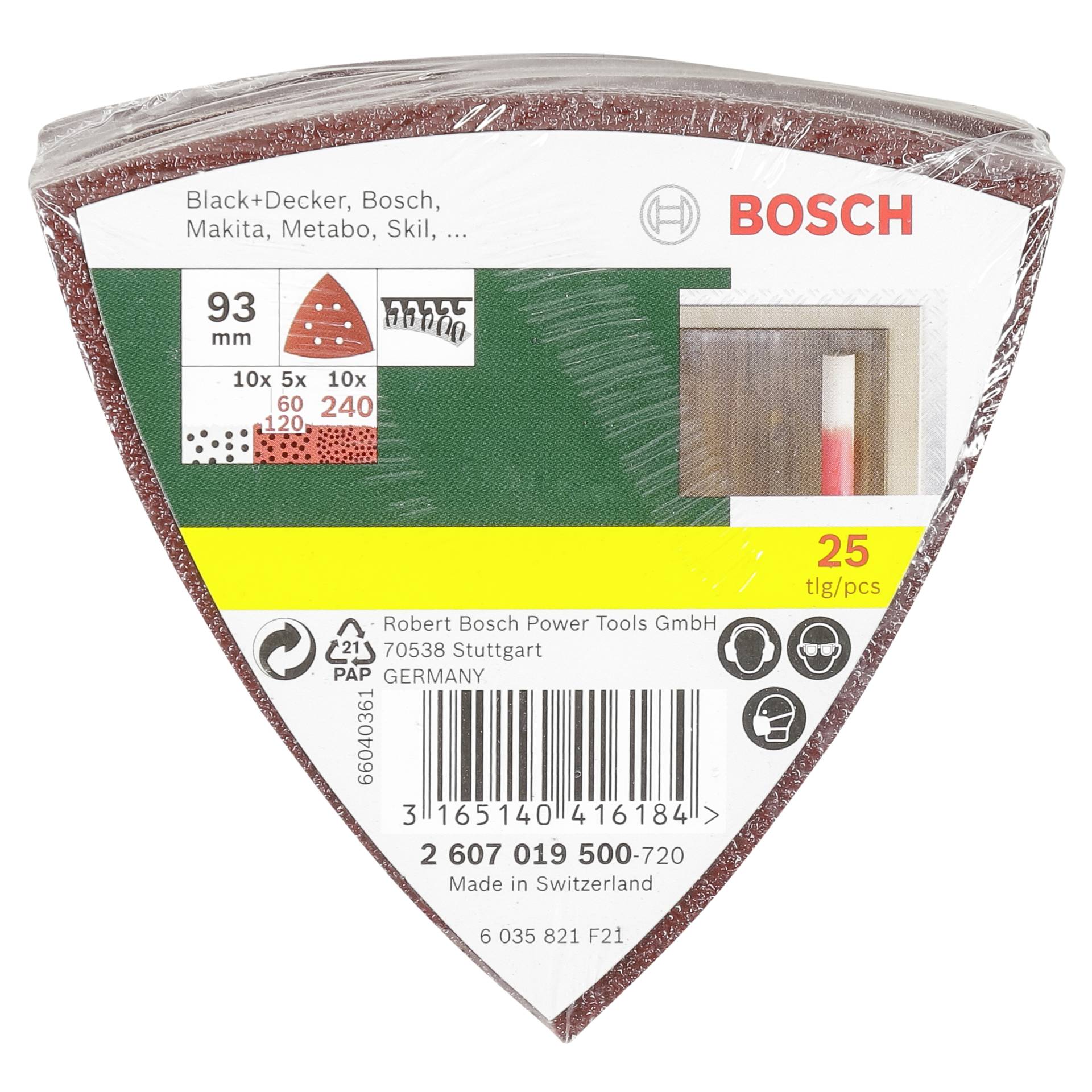 Bosch 25 Sanding sheets for  delta sander grit 60/120/240