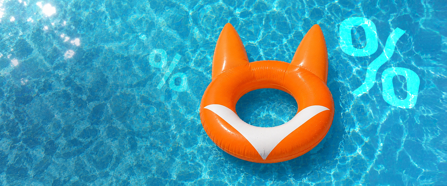 Schwimmreifen, Rettungsring, Poolzubehör, Oranger Farbtöne, Motiv Fox?