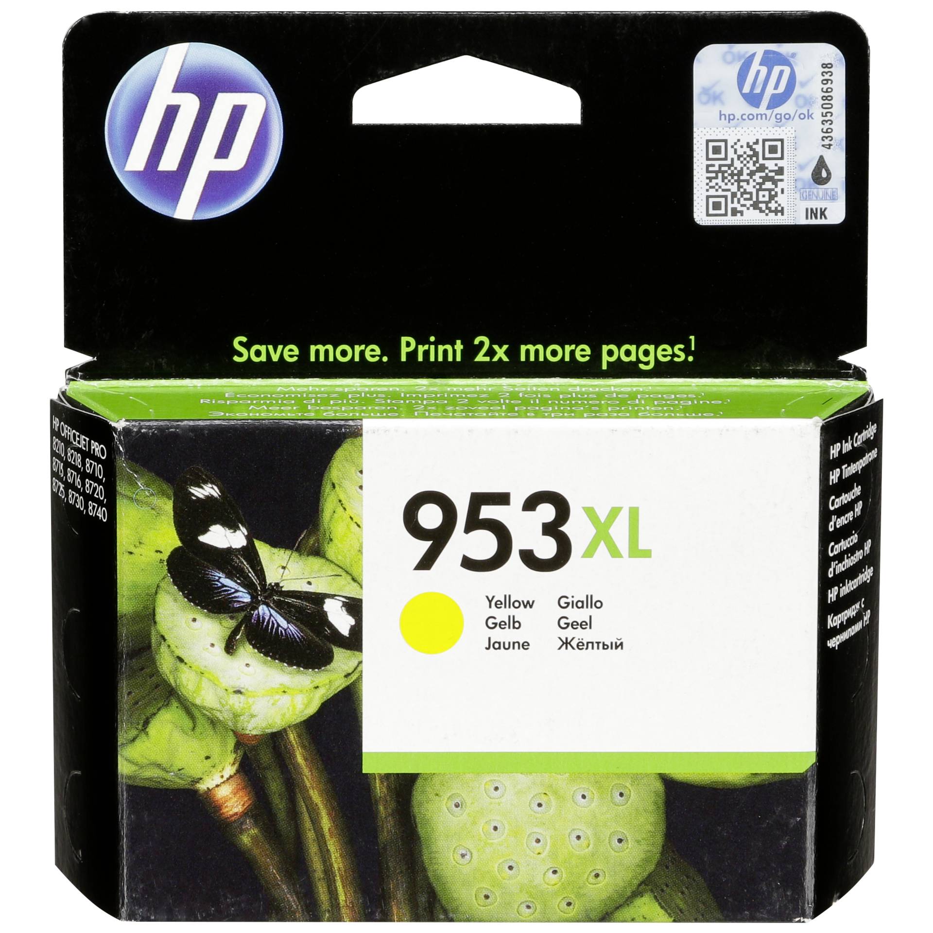 HP F6U18AE ink cartridge yellow  No. 953 XL