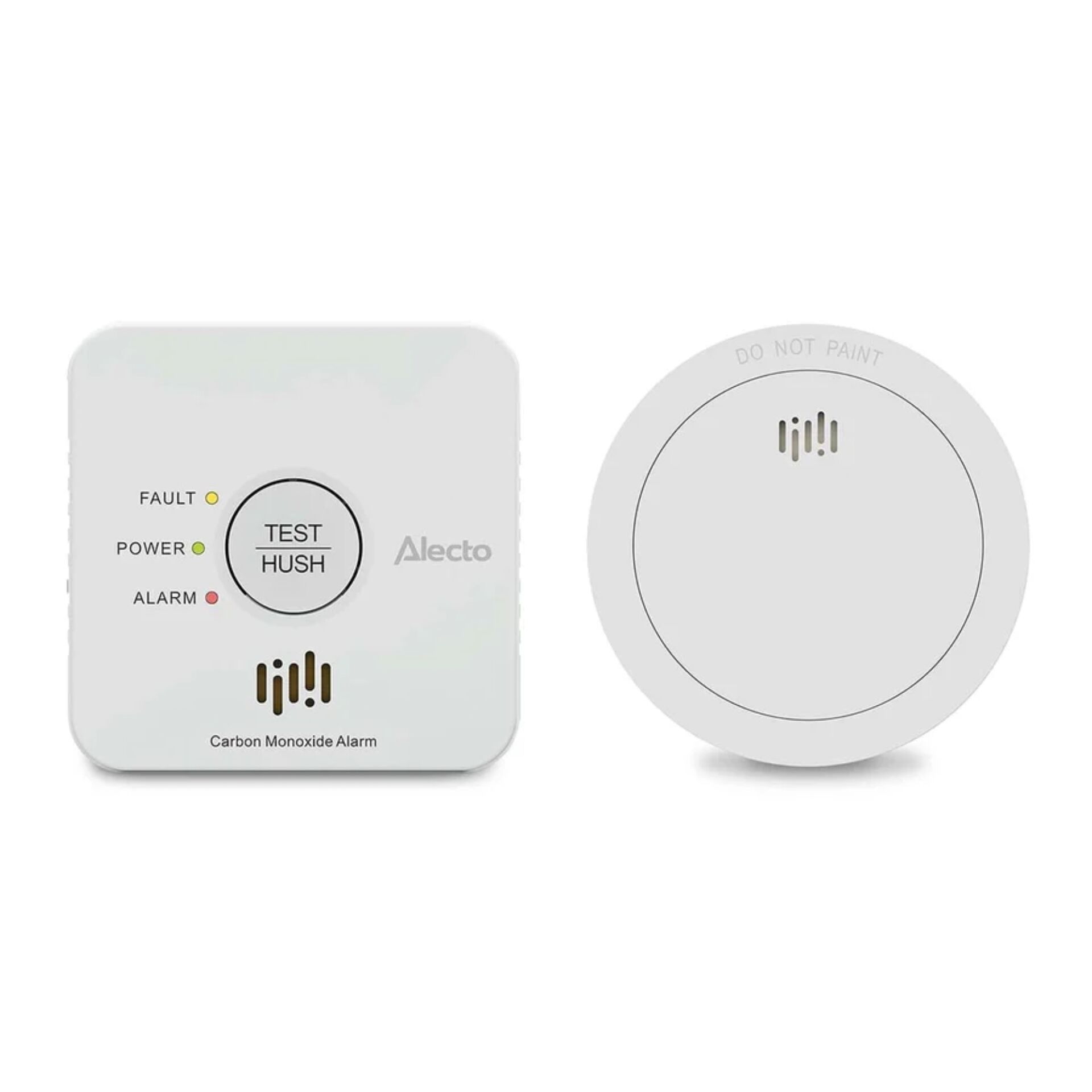 CO2-Sensor, Carbon Monoxide Alarm, Wandmontiert, Weiß, Test/Hush