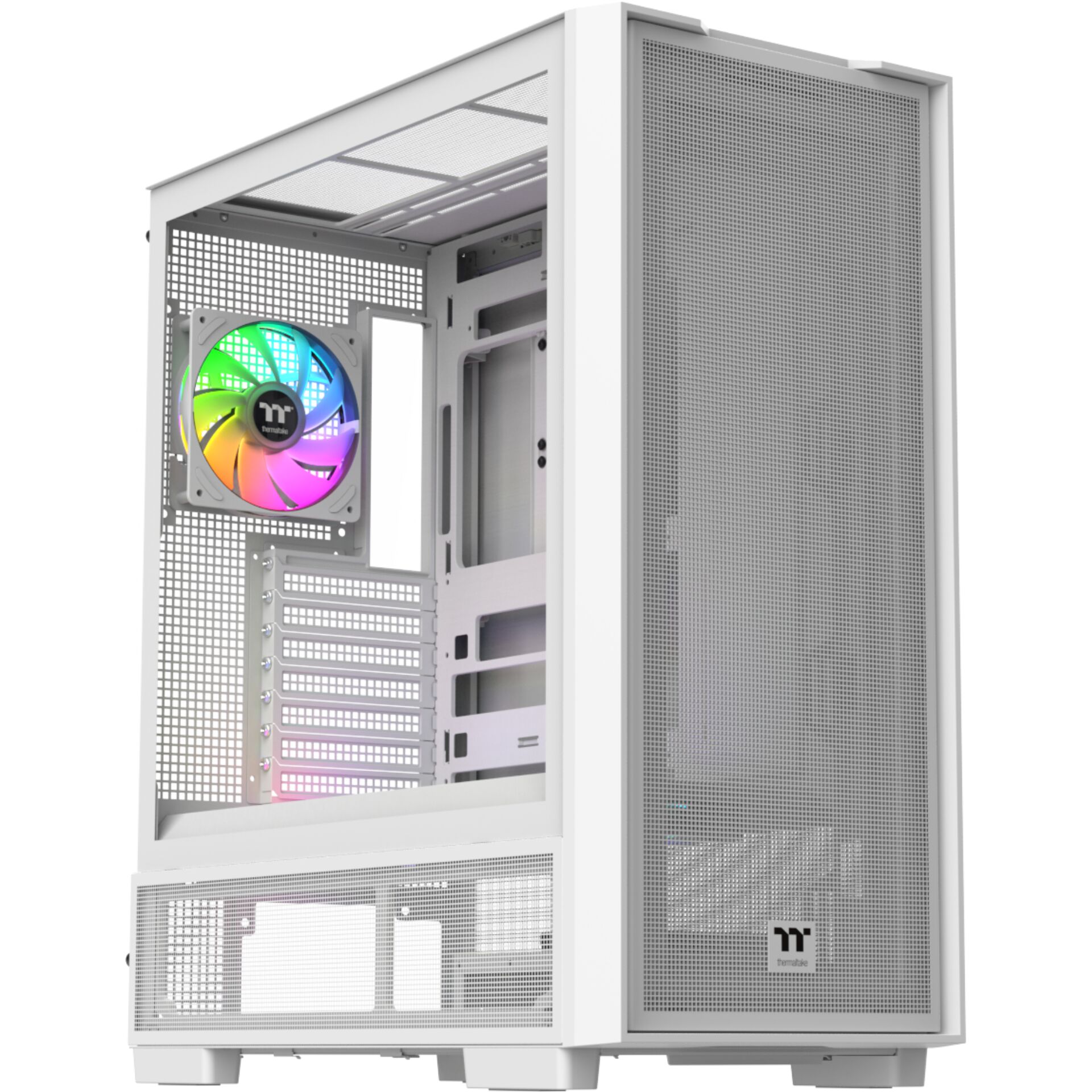 Computer Case, Mid Tower, RGB Fan, Mesh Front, White