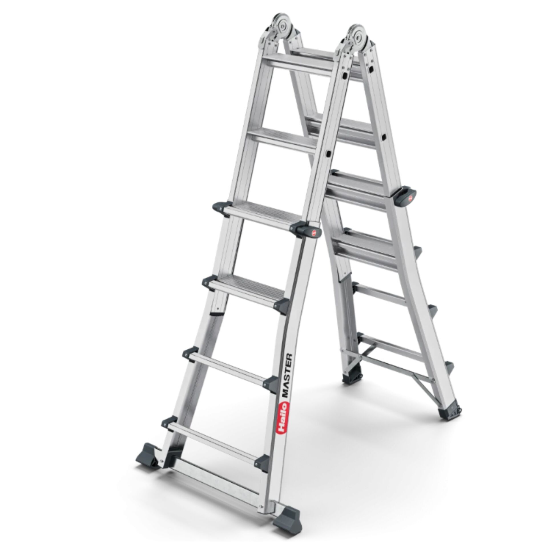 Mehrzweckleiter, Ausziehleiter, Aluminium, Stufenleiter, Sicherheitsfüße