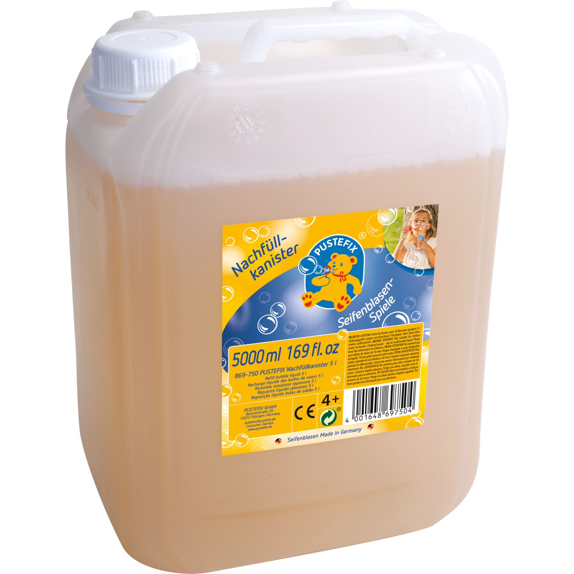Kleiner Reiniger, Seifenblasen, Nachfüllkanister, 5000 ml, Kinderfreundlich
