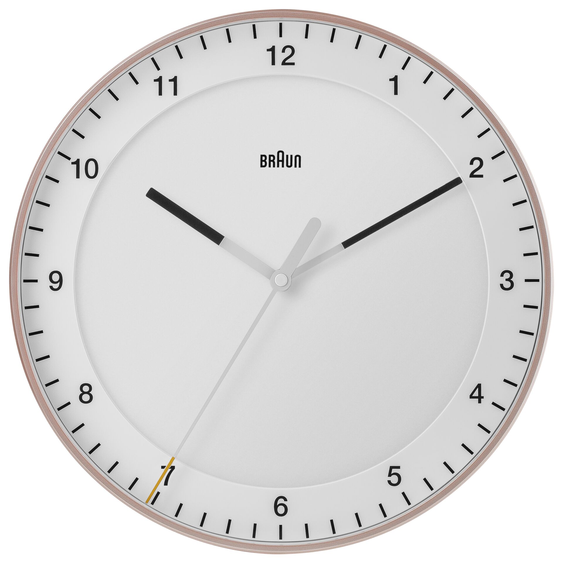 wanduhr, wanduhr mit arabischen ziffern, wanduhr rose gold, graue zeiger, minimalistische uhr