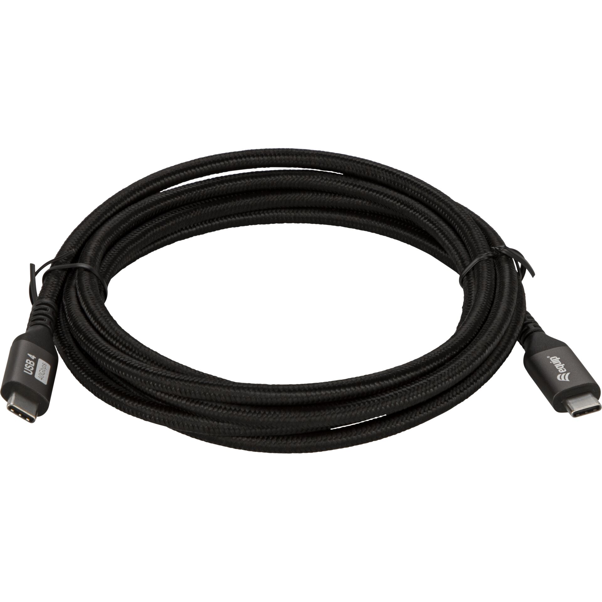 USB-C-Kabel, geflochtenes Kabel, schwarz, Aufladen, Datenübertragung