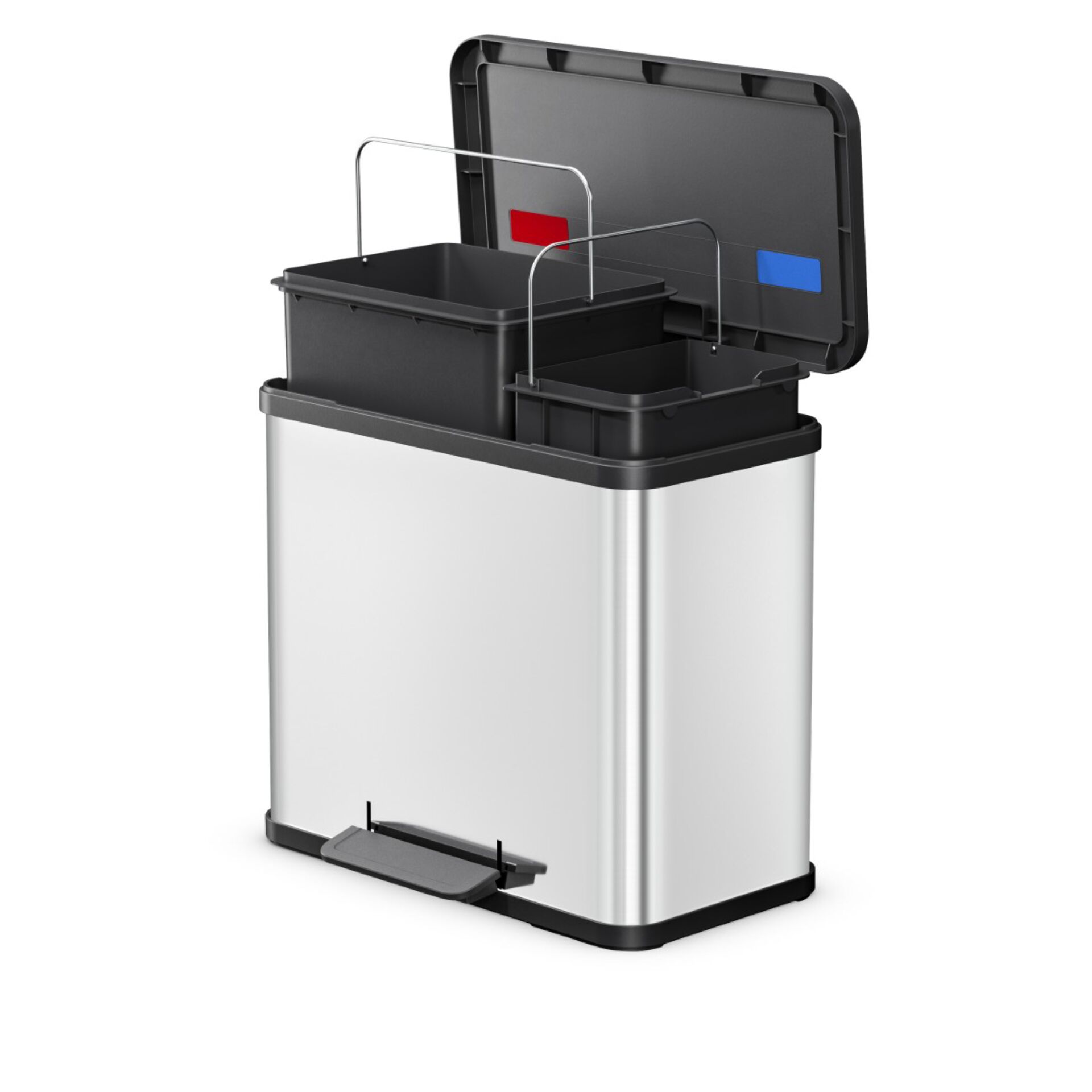 Abfalleimer, Mülltonne, Pedalabfalleimer, Stahl, Dual-Container