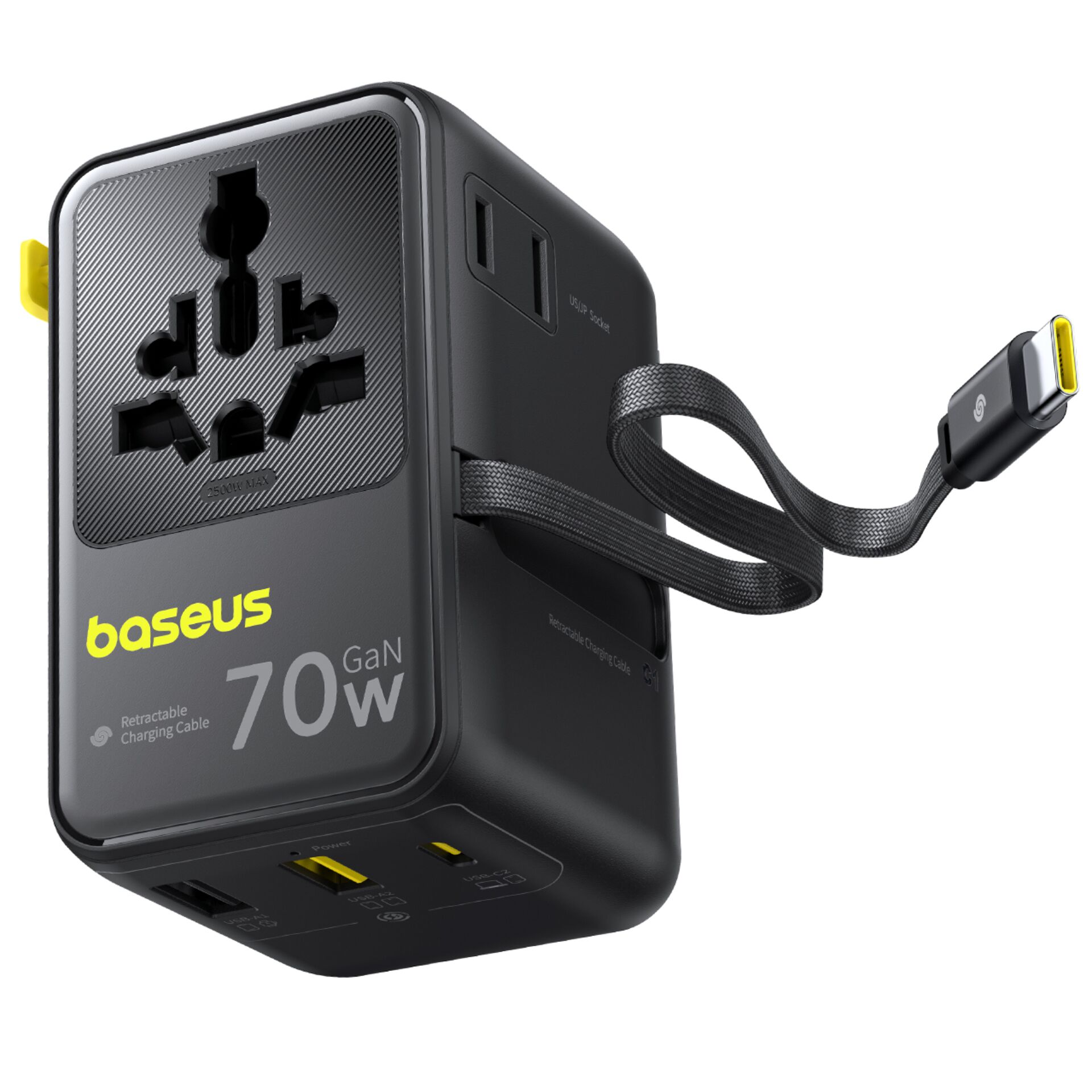 Ladegerät, Wandsteckdose, USB-C, GaN, 70W