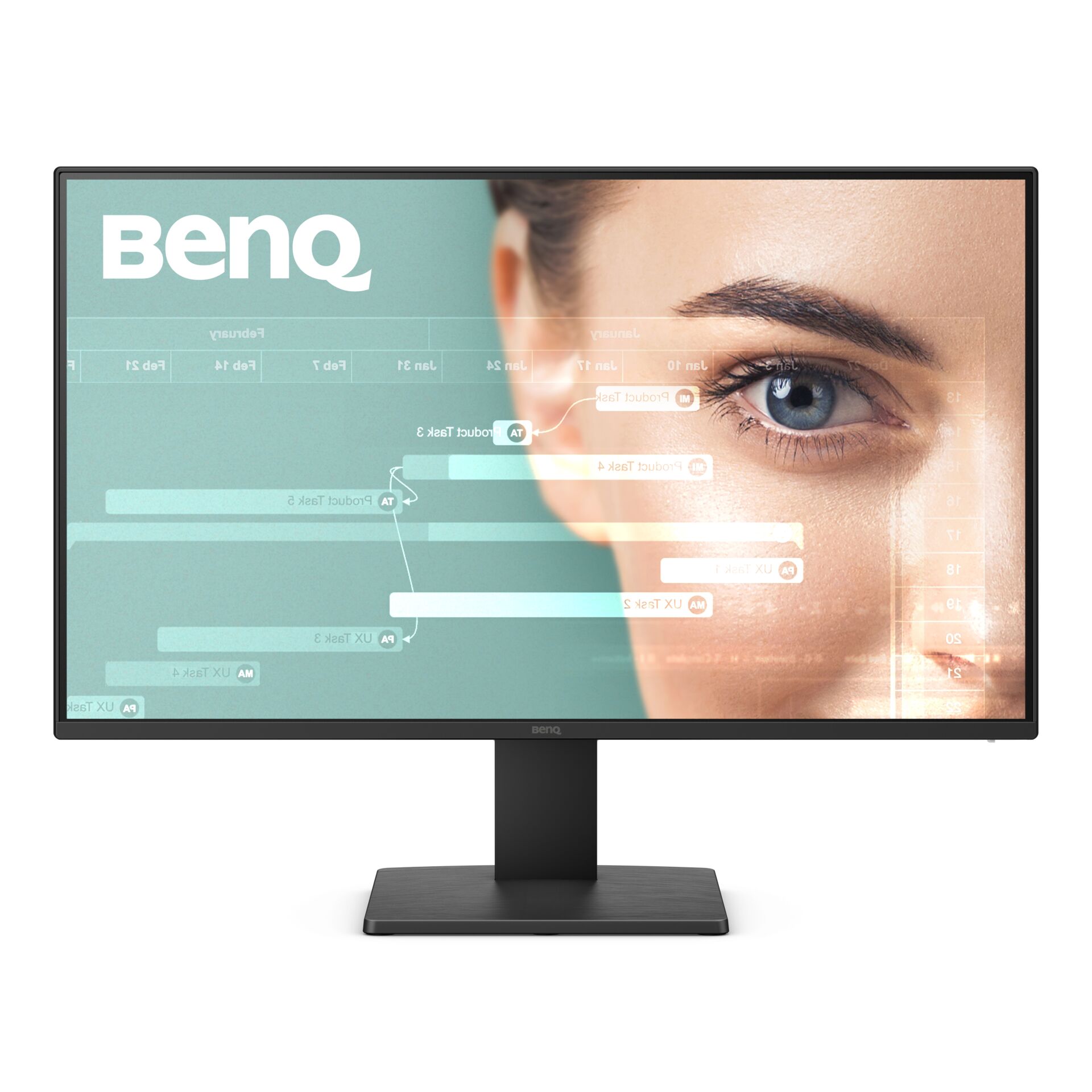 Monitor, Computer Monitor, 24 Zoll, IPS-Panel, schwarzer Stand