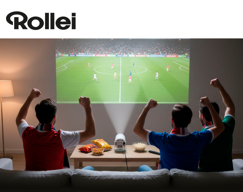 Beamer, Fußballspiel, Wohnzimmer, Fernsehprojektor, Snacktisch
