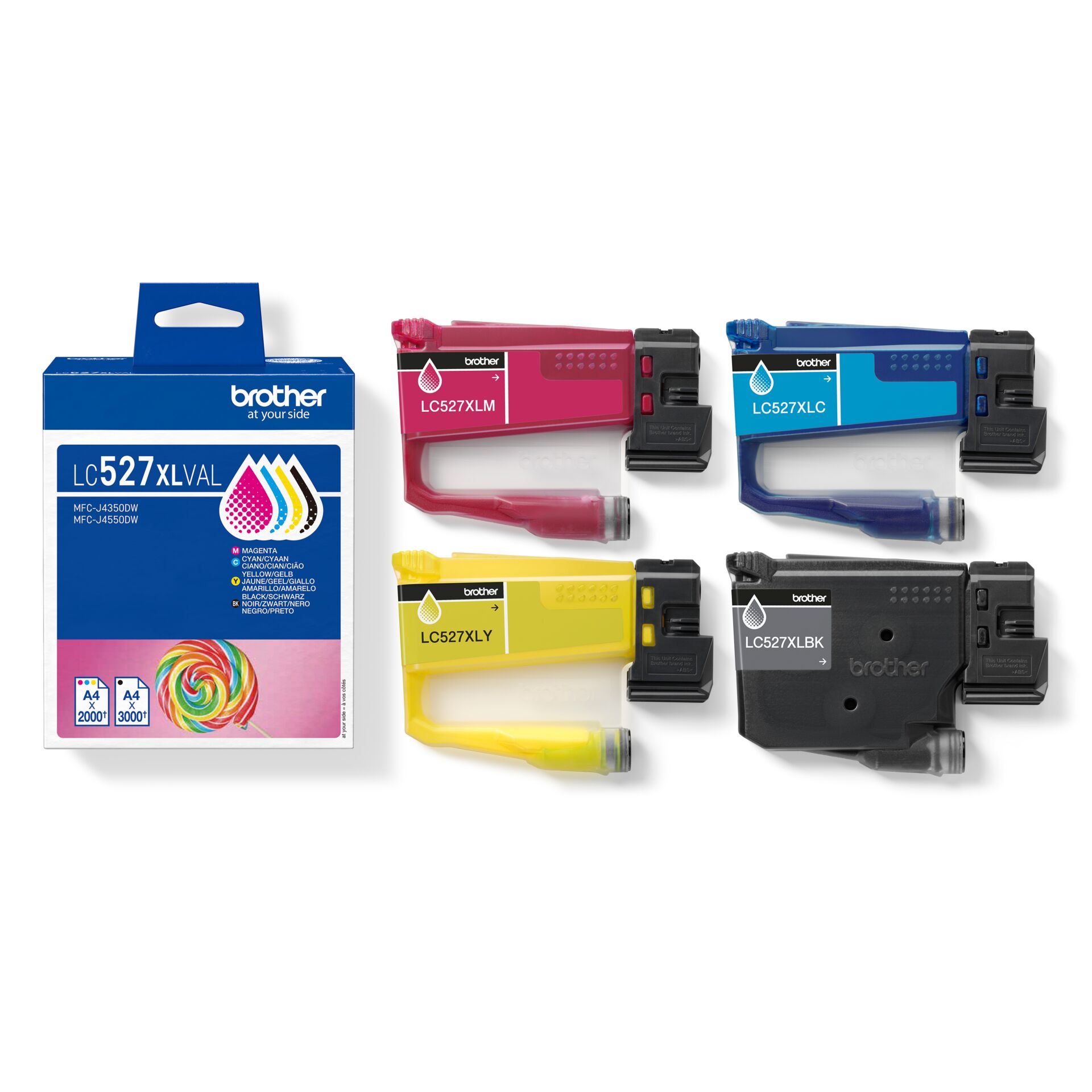 Tintenpatronen, LC527XL, Druckertinten, Magenta, Gelb