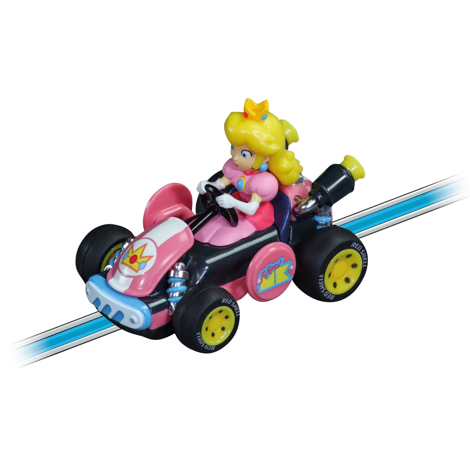 Spielzeugauto, Rennkart, Prinzessin Peach, rosa Fahrzeug, Rennauto mit Figur