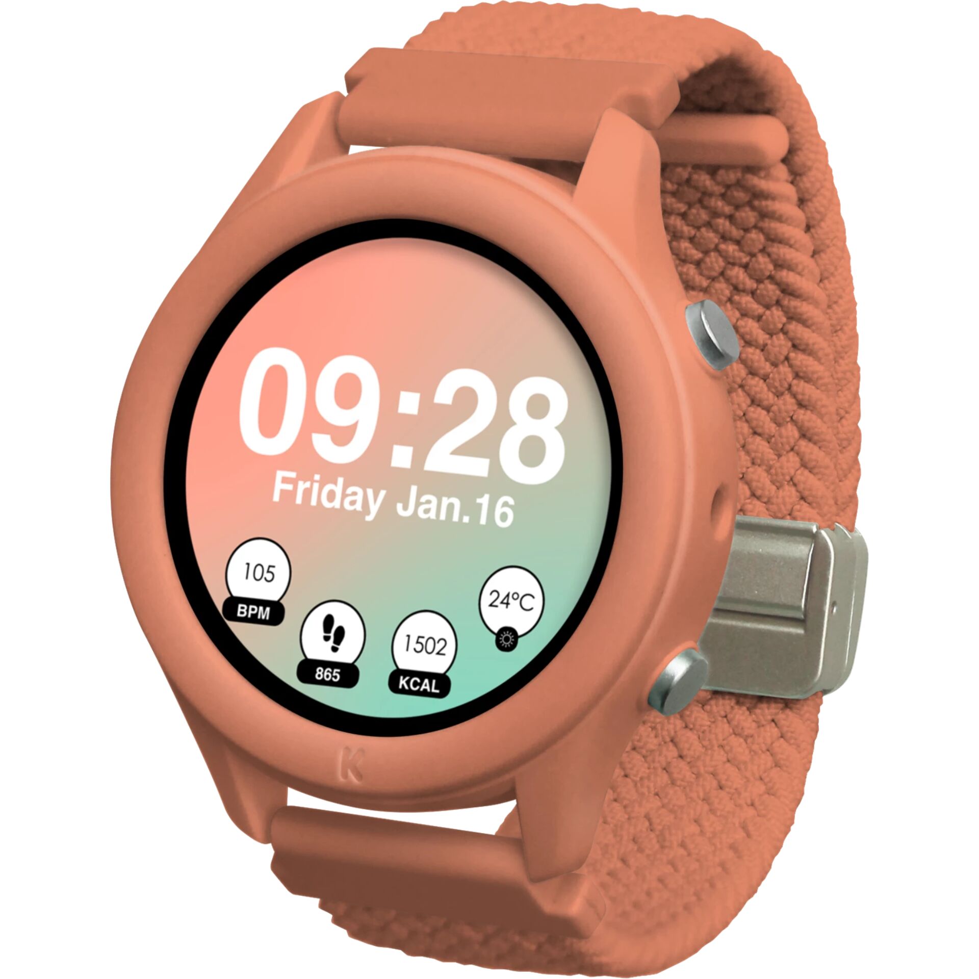 Smartwatch, Pink, Digitalanzeige, Armbanduhr, Runder Bildschirm