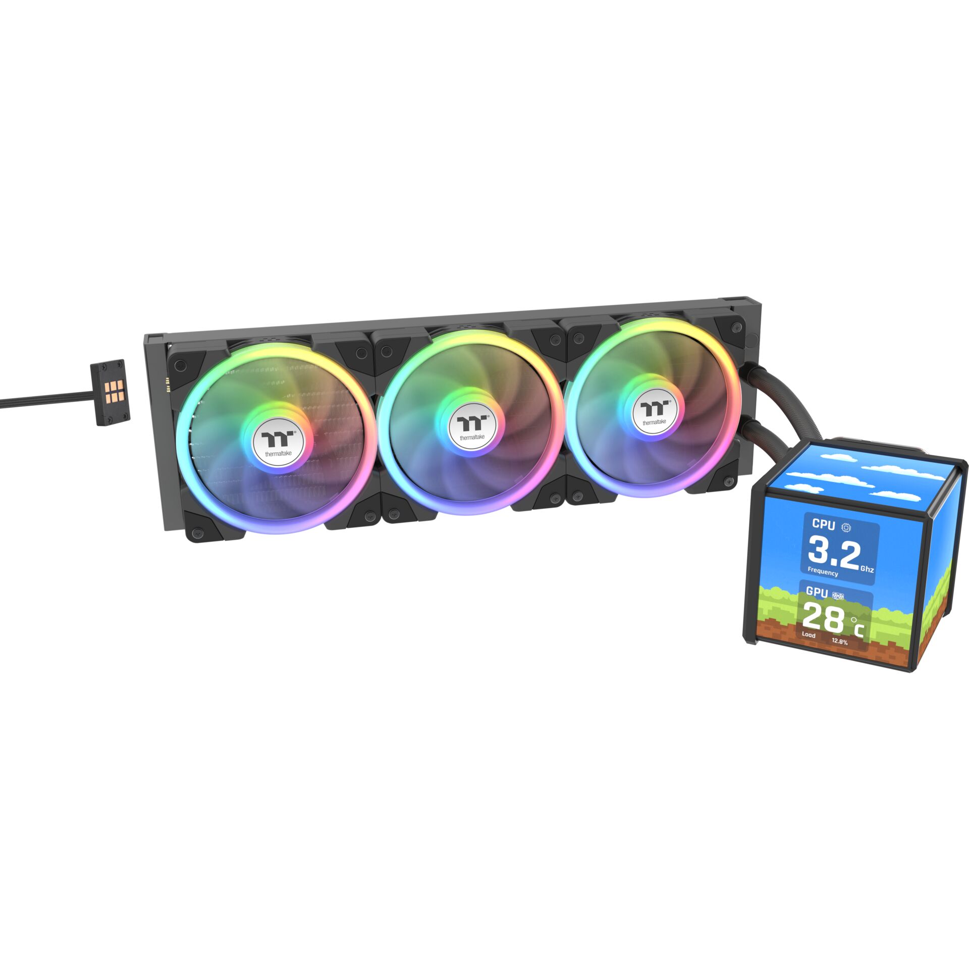 RGB-Lüfter, PC-Wasserkühlung, 3-Fan-Luftkühler, ARGB-Beleuchtung, modulare Pumpe