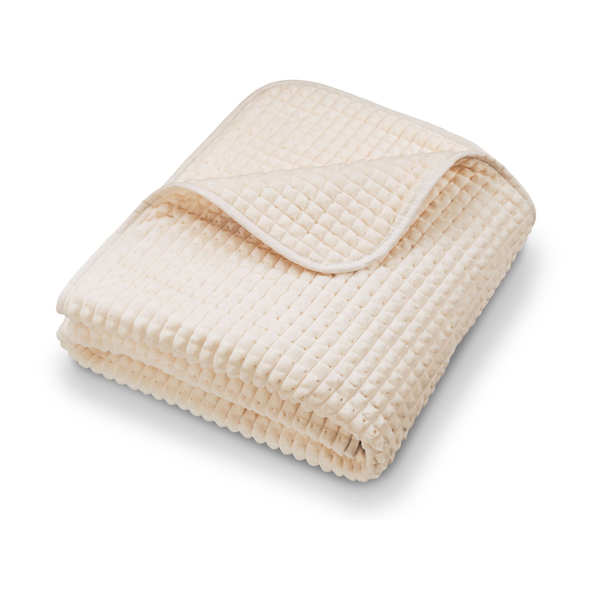 Kuscheldecke, Plaid, Flauschig, Wattierte Decke, Beige