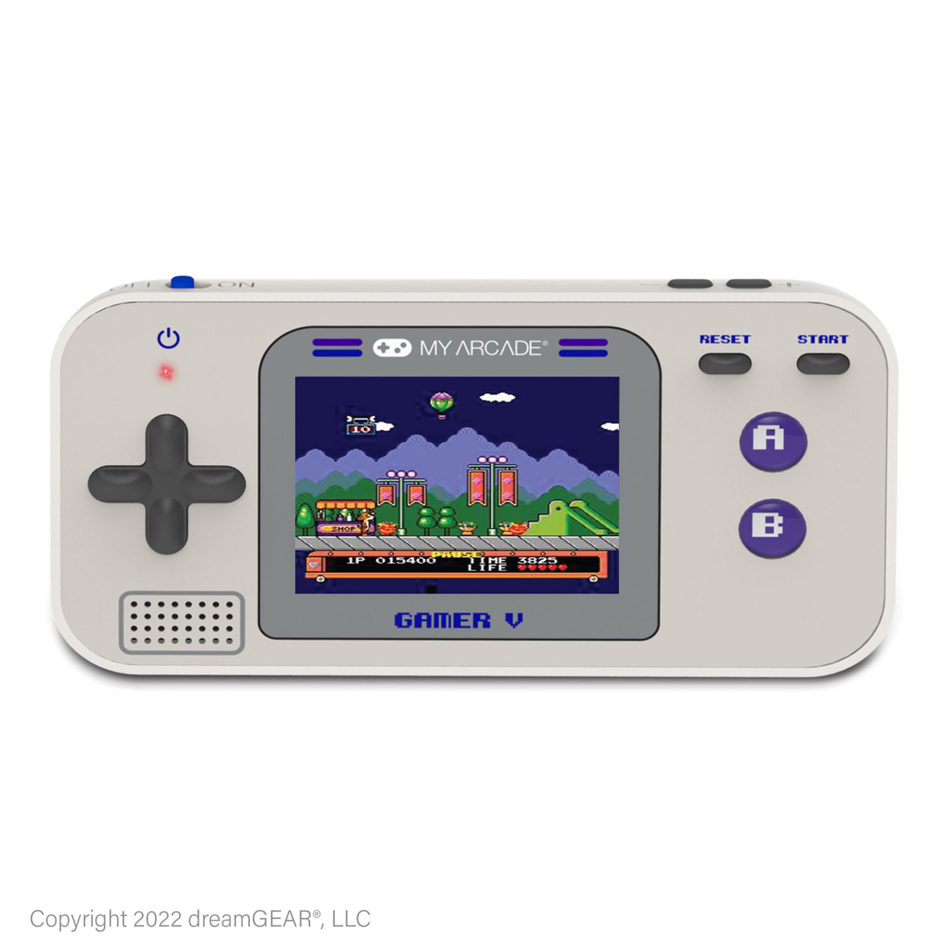 Handheld-Konsole, kleiner Bildschirm, Spielegerät, D-Pad, A B Tasten