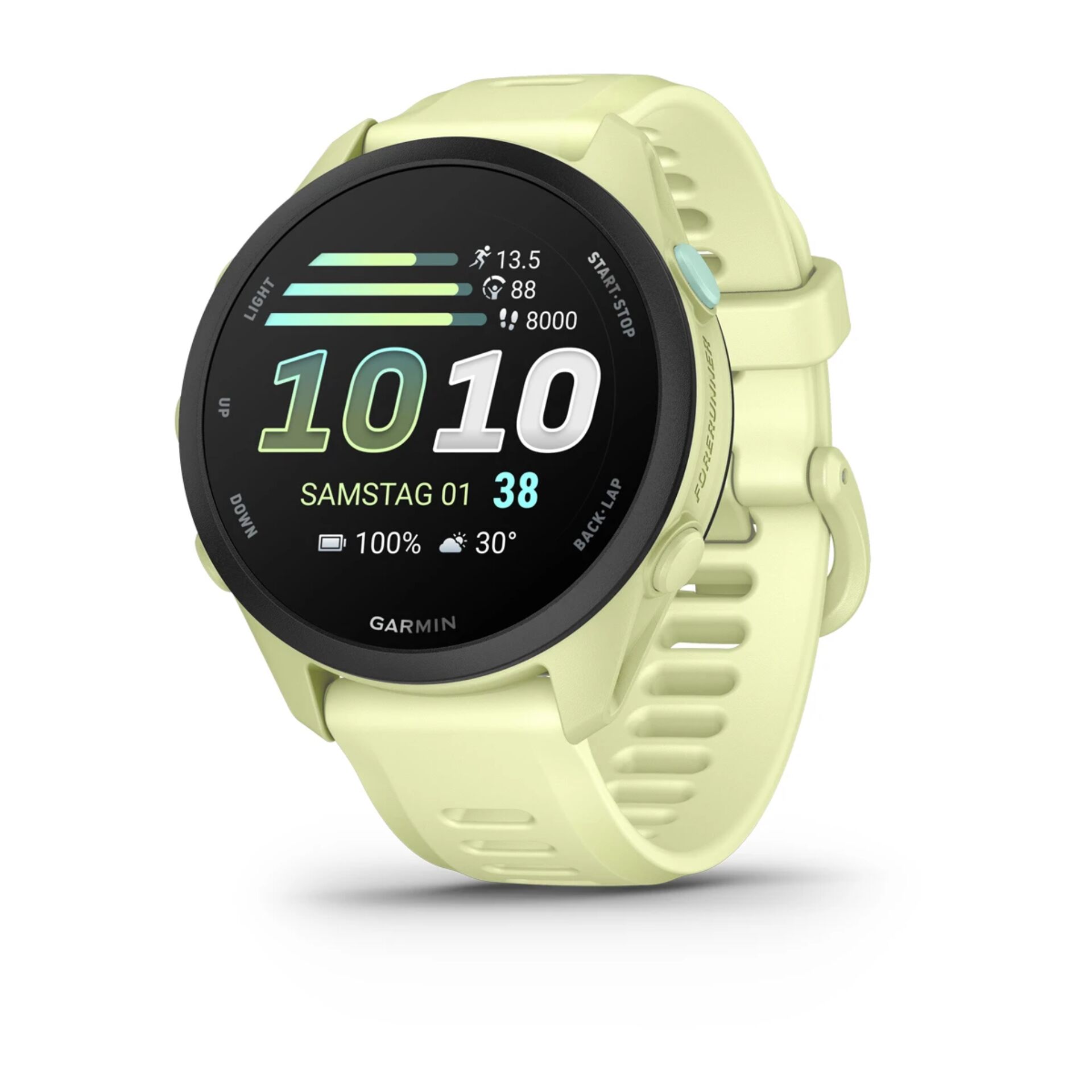 Sportuhr, Garmin, Smartwatch, Gelbgrün, Rundes Display
