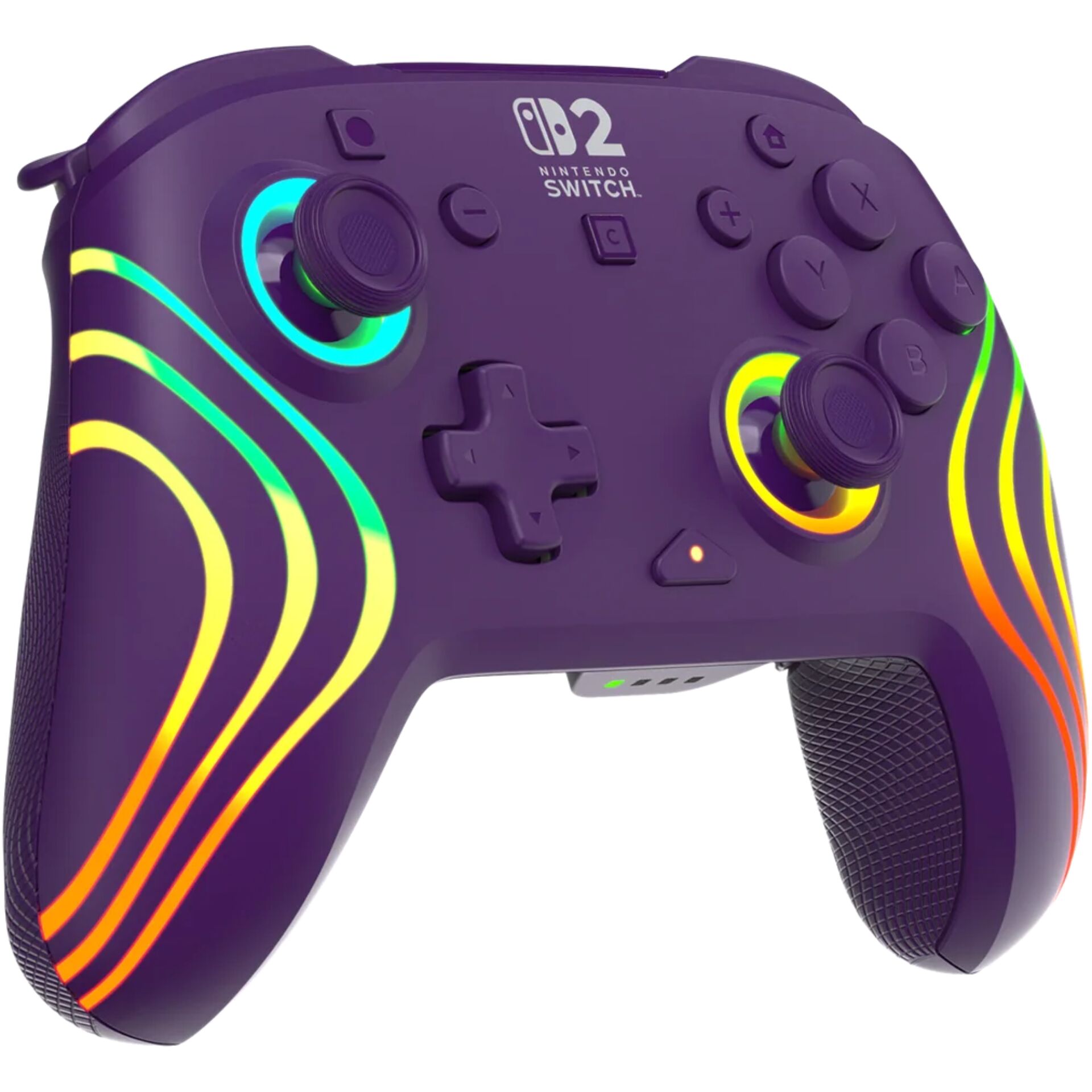 Nintendo Switch Pro Controller, Wireless gamepad, RGB glowing, Purple color, D-Pad
