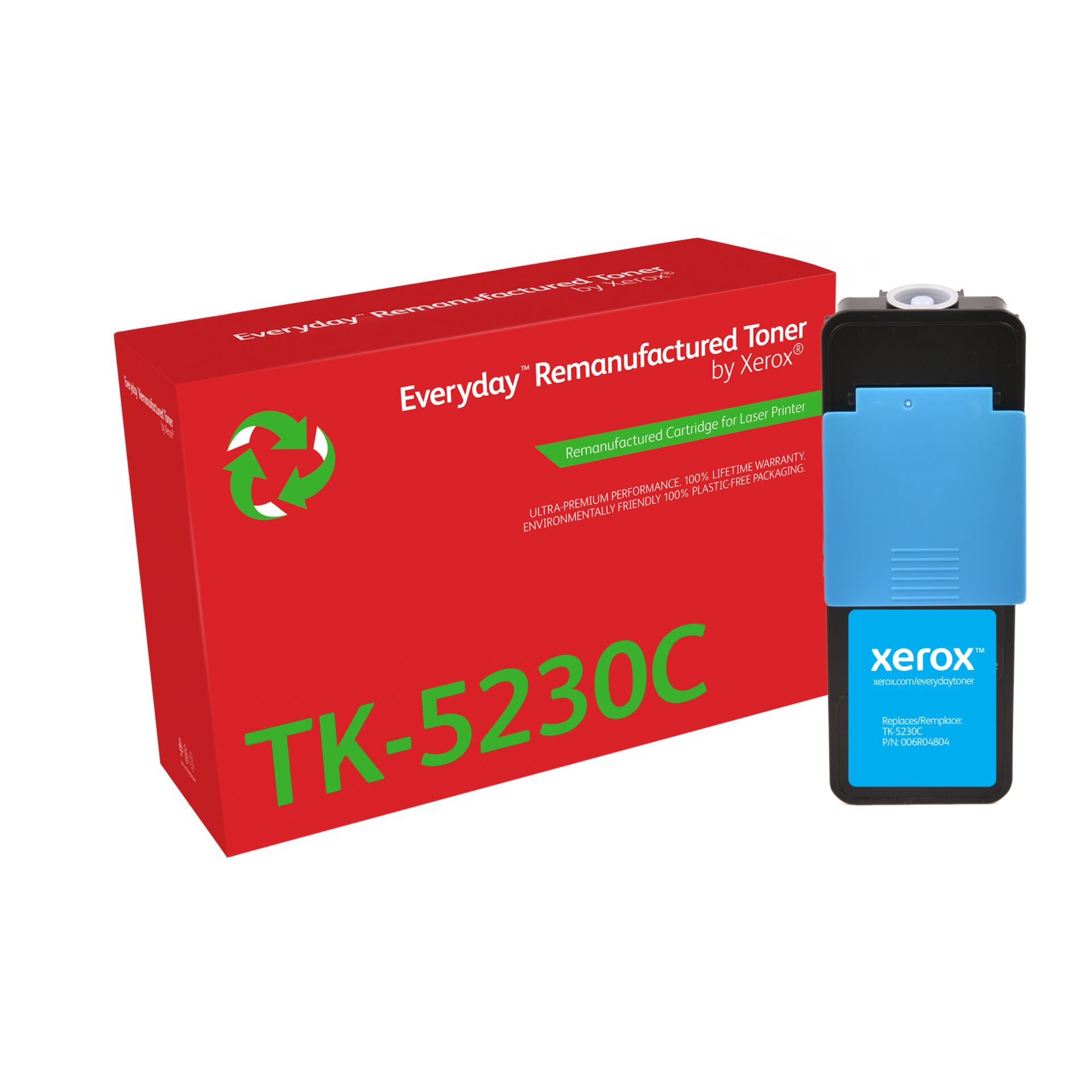 Toner, Remanufactured, TK-5230C, Recycled packaging, Xerox compatible