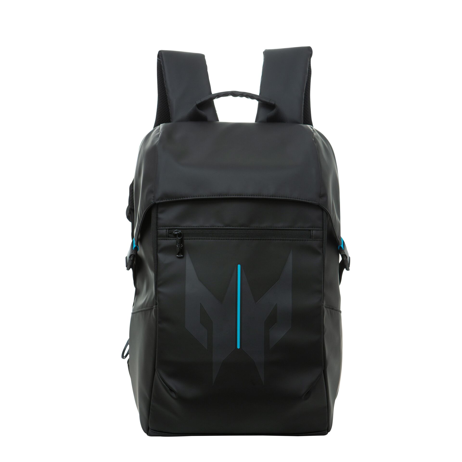 Rucksack, Schwarz, Vordertasche, Reißverschluss-Tasche, grafisches Logo