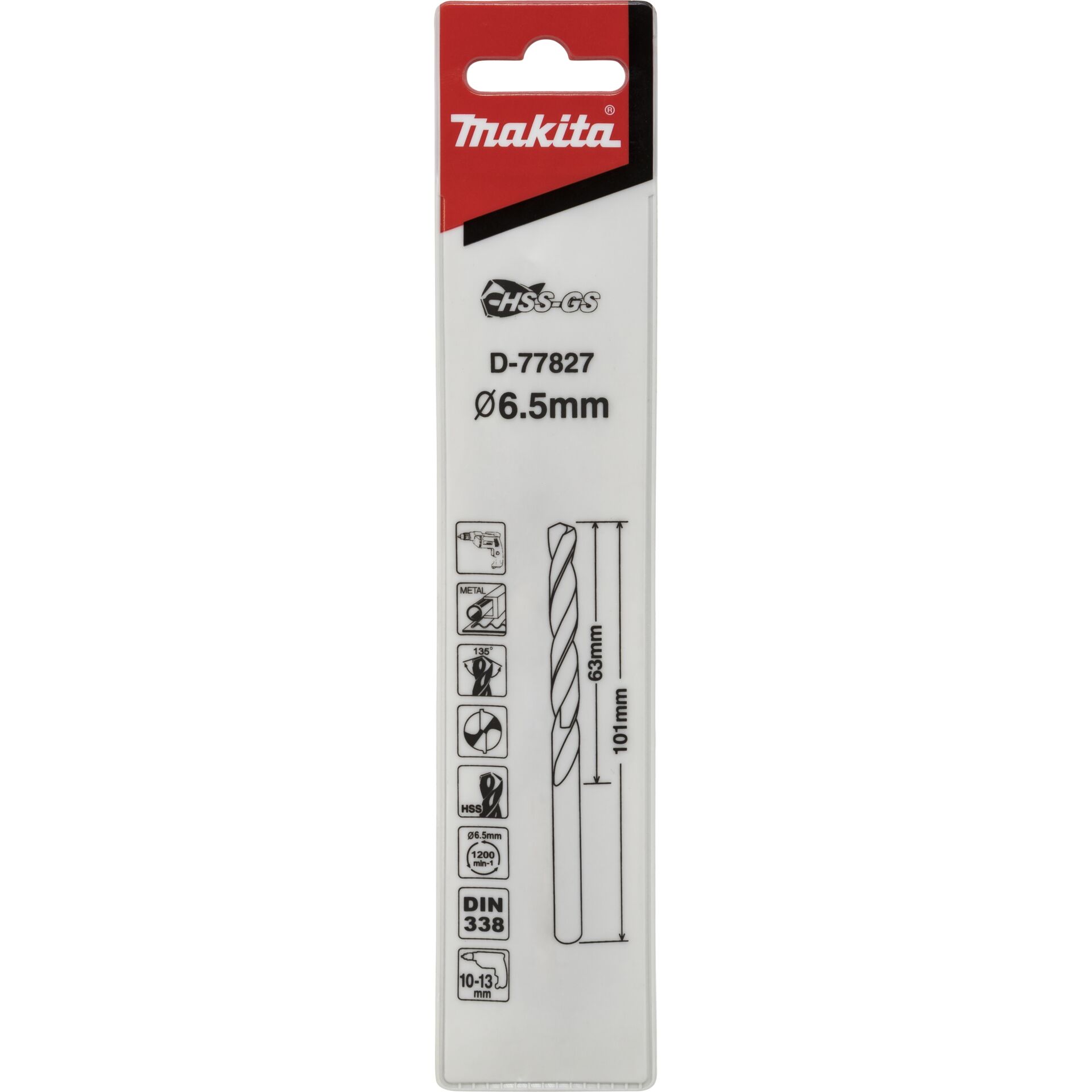Makita Metallbohrer HSS-GS  6,5x101mm
