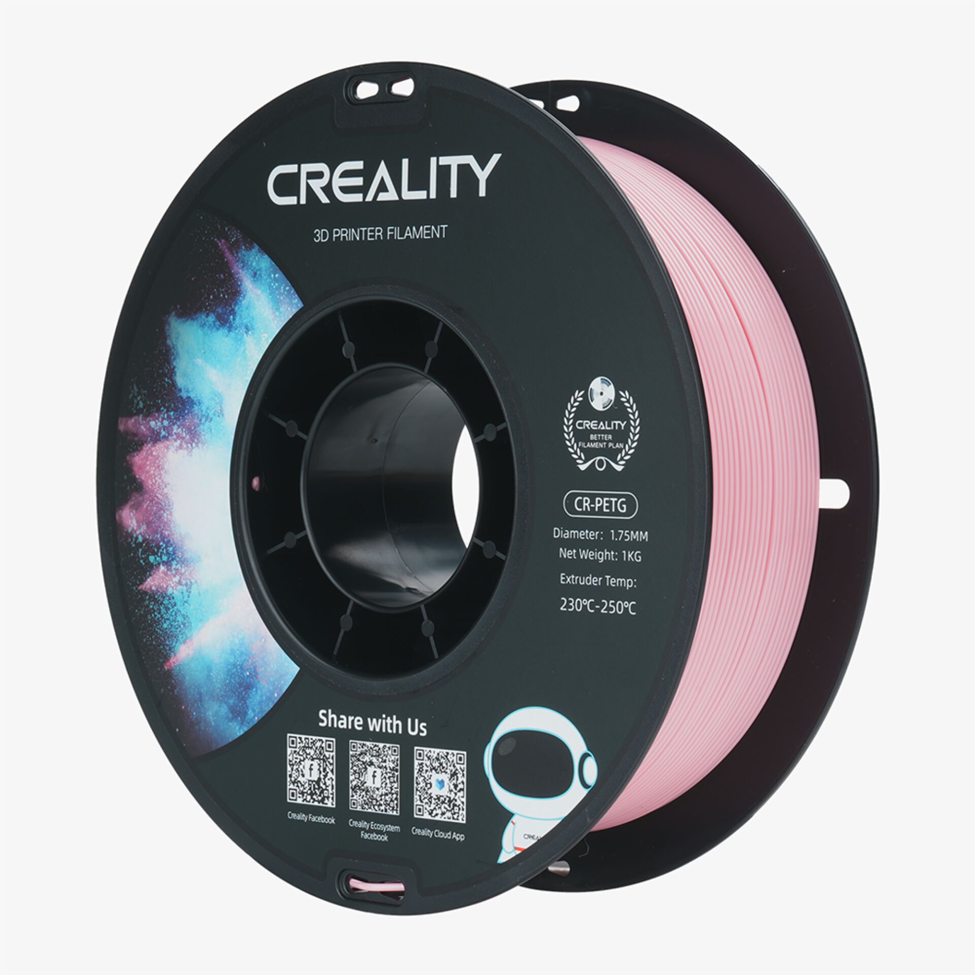 3D-Druck Filament, PLA-Pink, CR-PLA, Filament-Spule, Druckmaterial