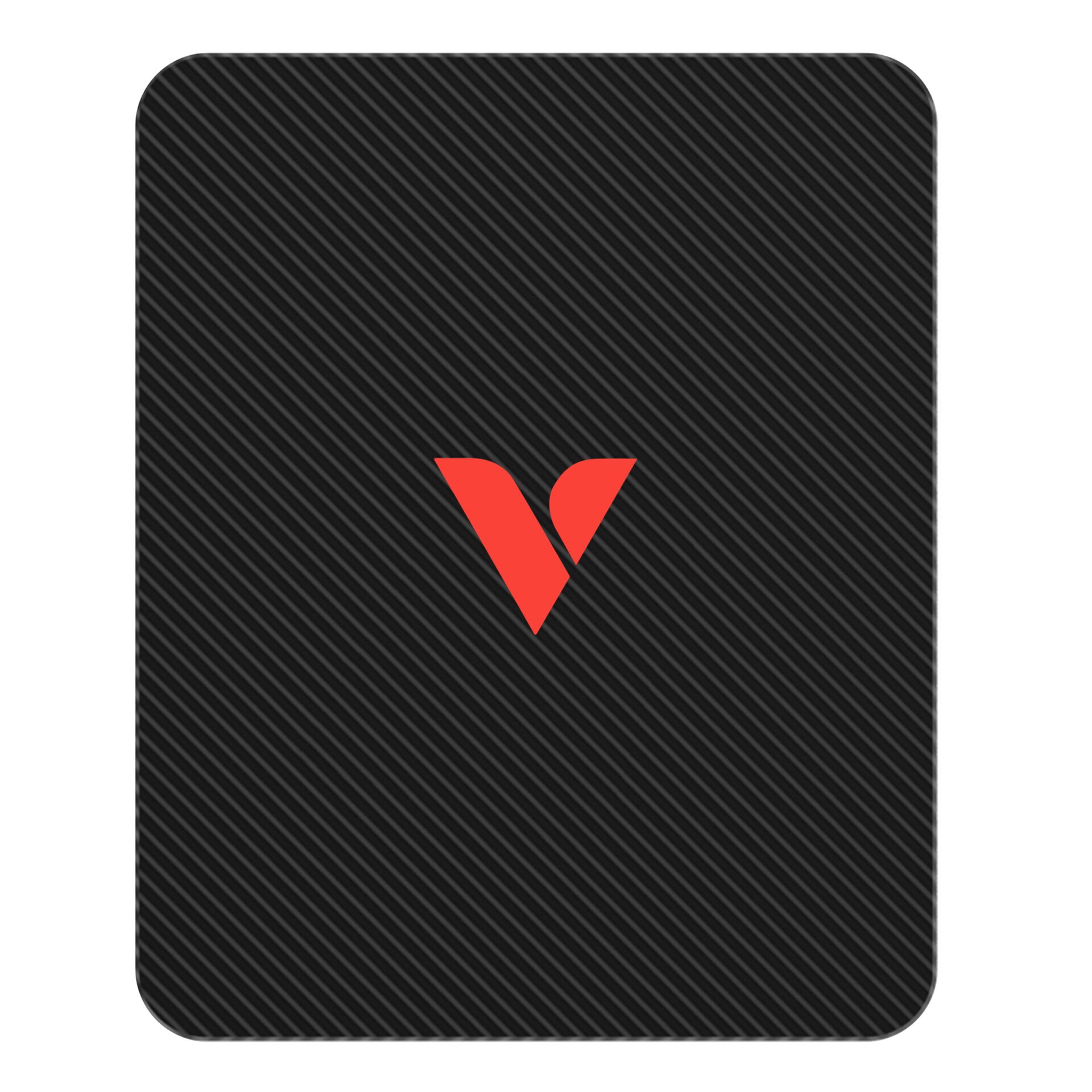 Kohlefaser, Kohlenstoffmaserung, Dunkle Karte, Rotes V-Logo, Abgerundete Ecken