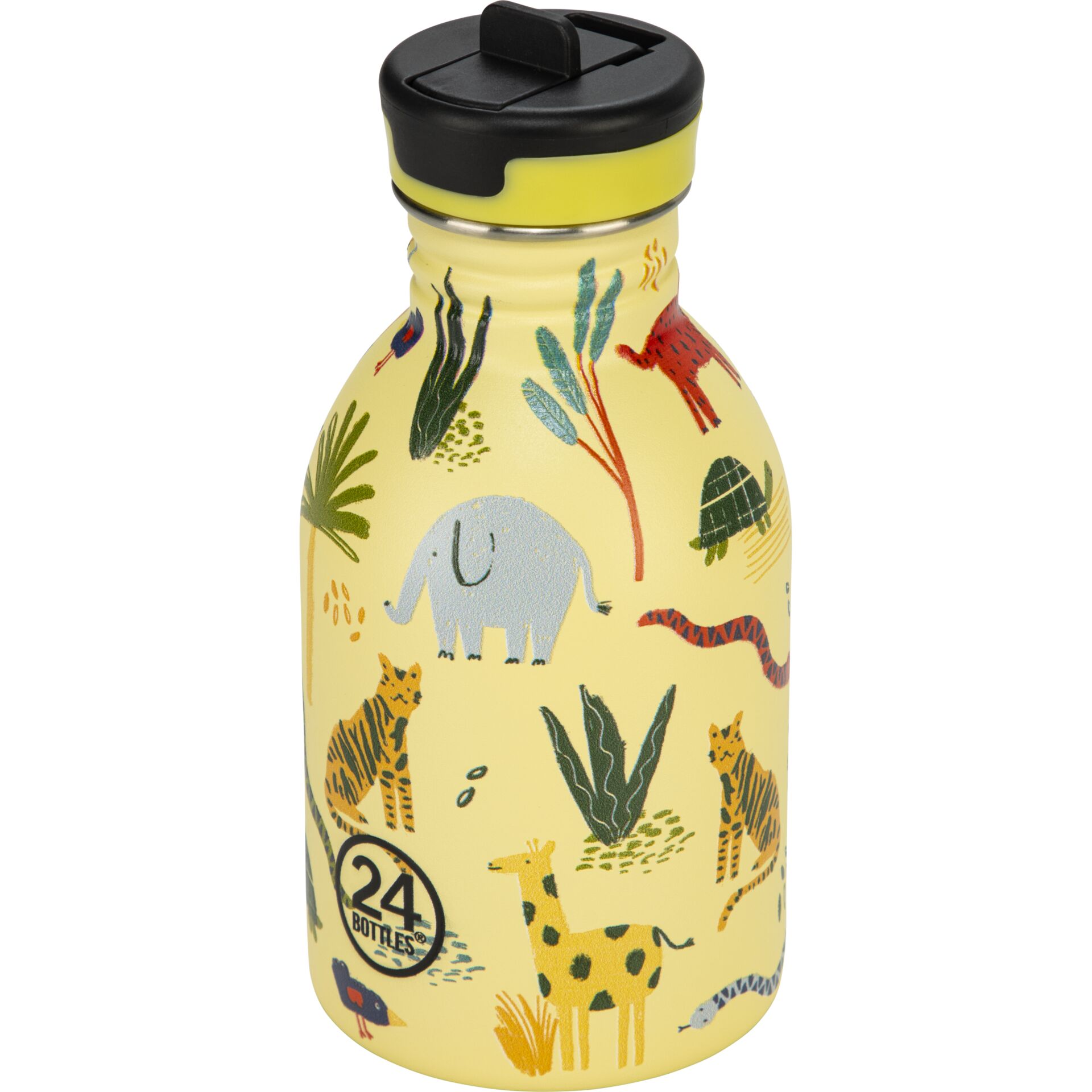 Flasche, Wasserflasche, Tiermuster, Gelb, wiederverwendbar