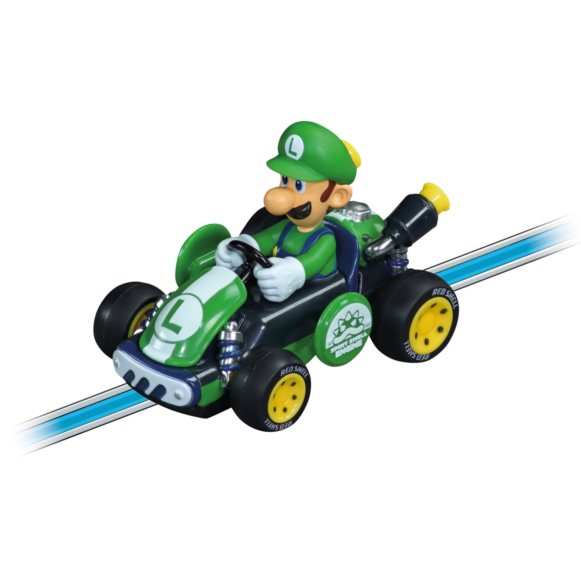 Luigi-Spielzeugauto, Rennwagen, grün, Kunststoff, Rennbahnfahrzeug