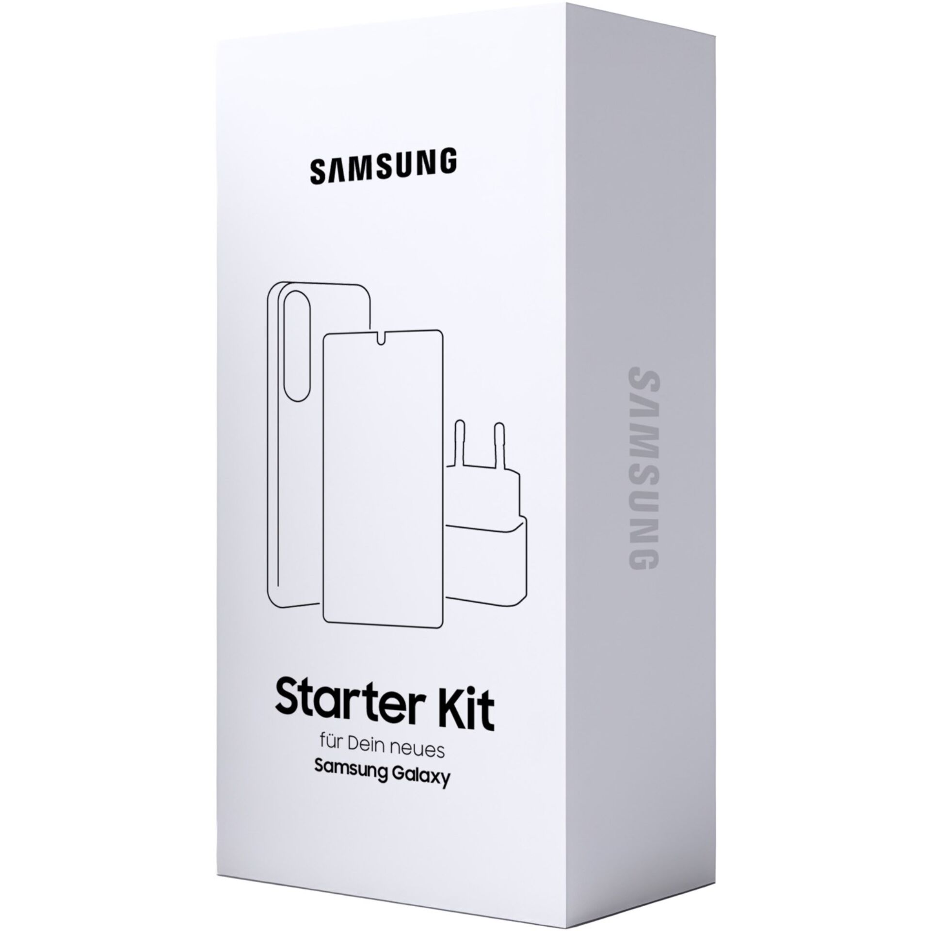 Starter Kit, Galaxy, Telefonhülle, Verbindungsset, Samsung (Aufdruck auf der Verpackung)