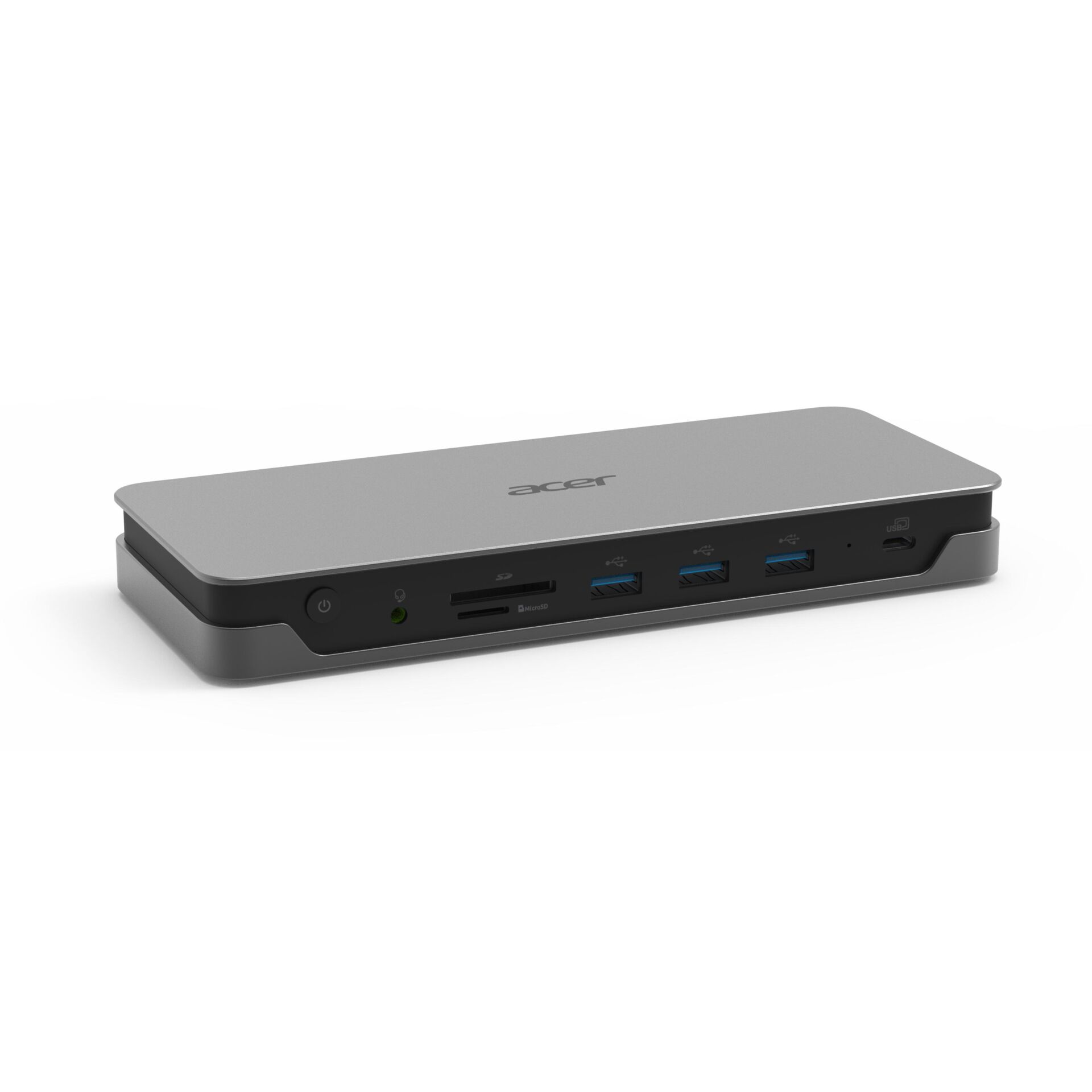 USB-C-Hub, Docking-Station, Aluminium, Grau, Anschlüsse
