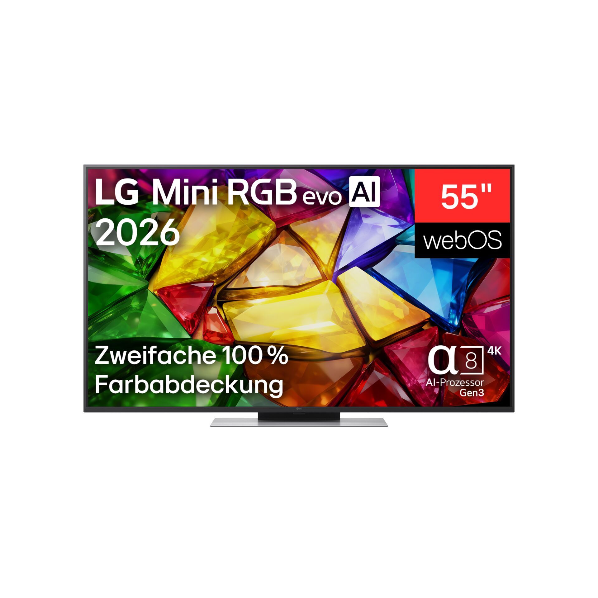 55, Zweifache Farbabdeckung, LED, Fernseher, 55 Zoll