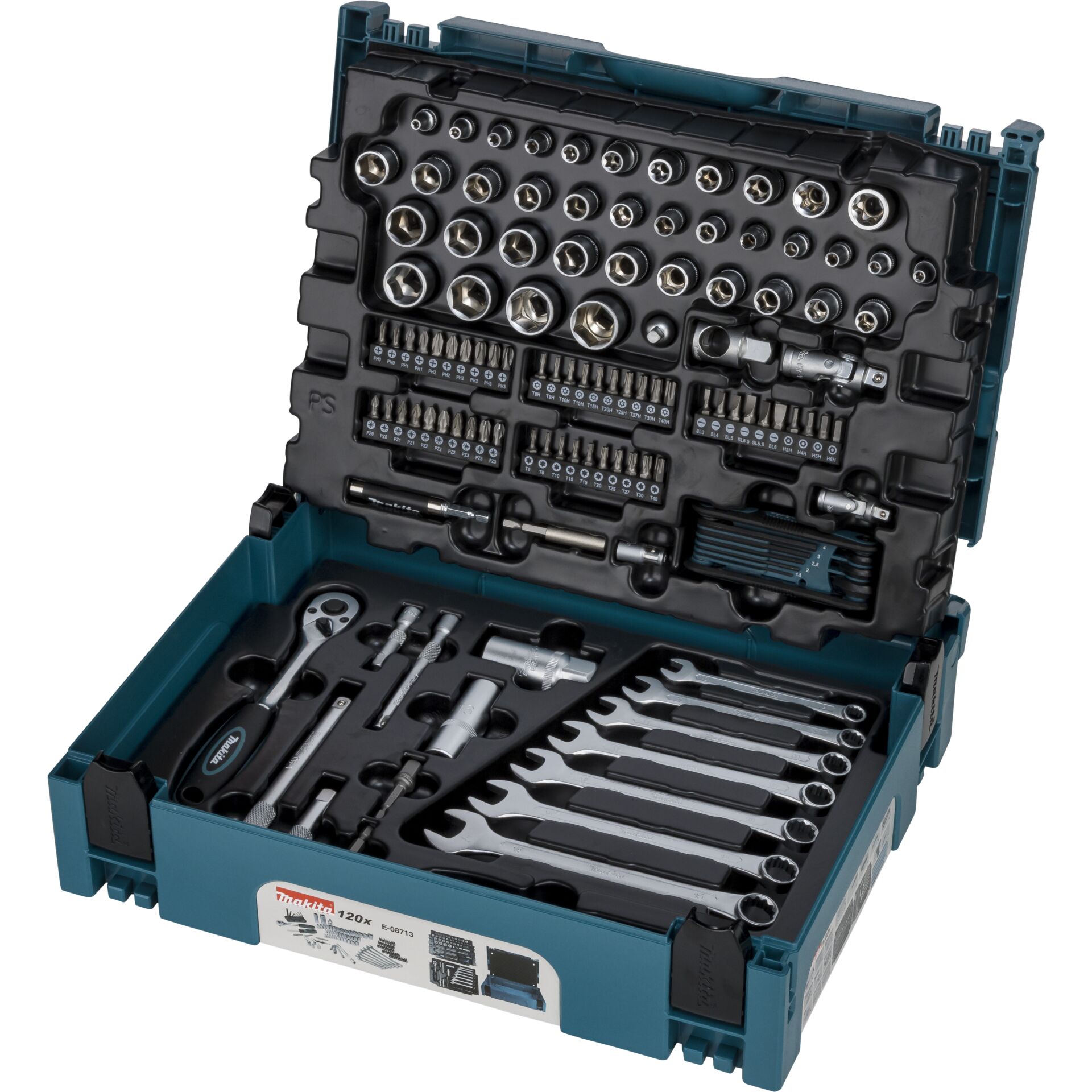Makita E-08713  Tool Set 120-pcs. MAKPAC