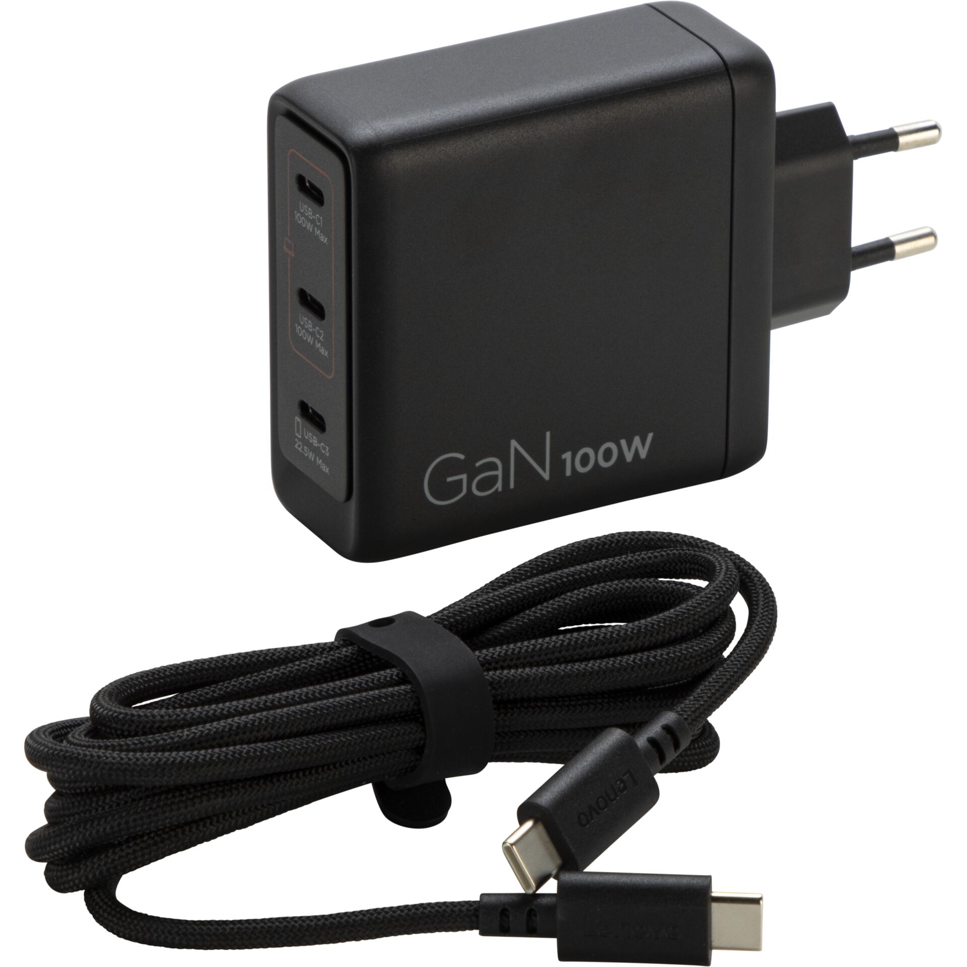 Ladeadapter, USB-C Ladegerät, GaN, 100W, Multiladegerät, Ladegerät, USBC, Reiseladegerät, GaN, Kabel