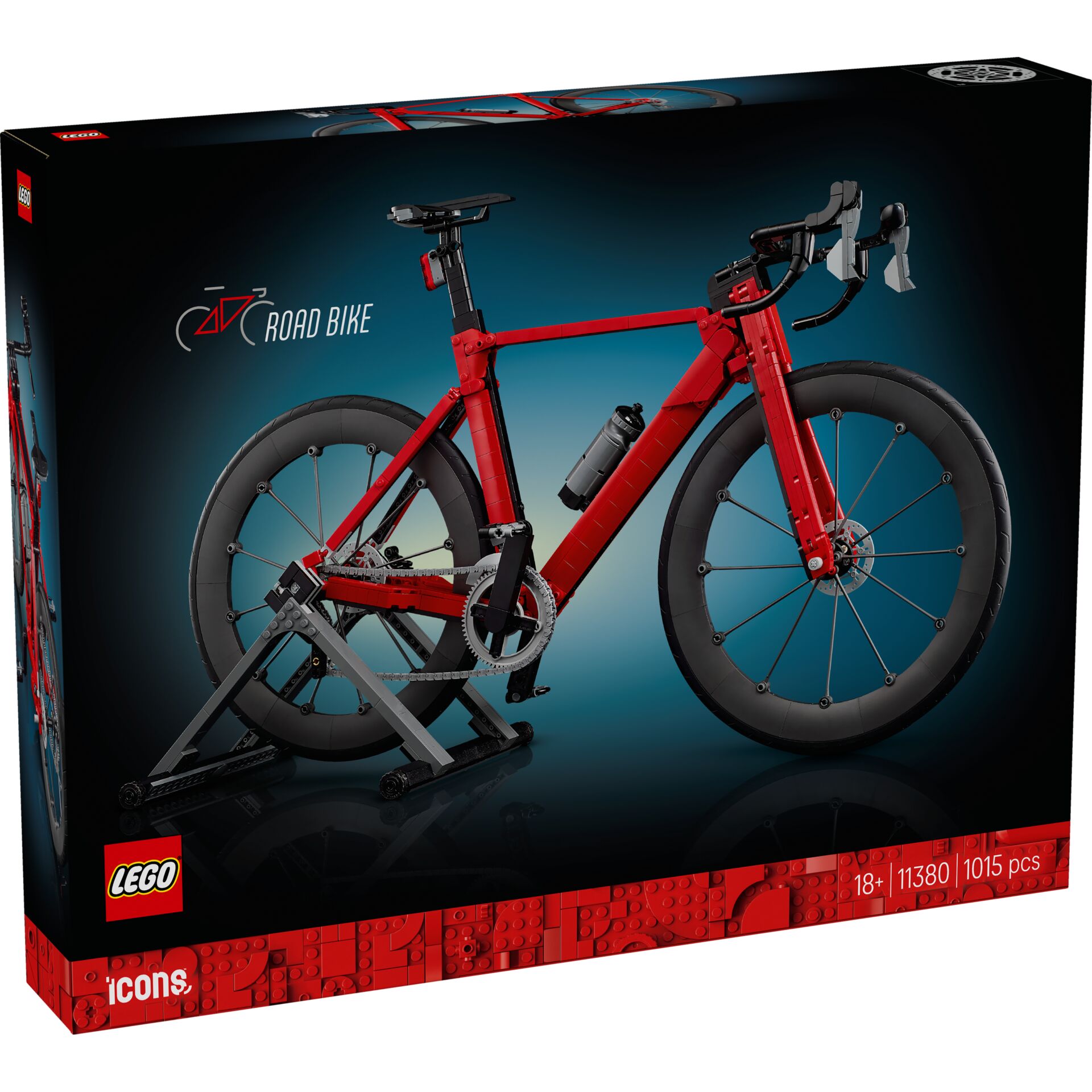 Rennrad, Lego-Set, roter Rahmen, Scheibenbremse, Radtraining